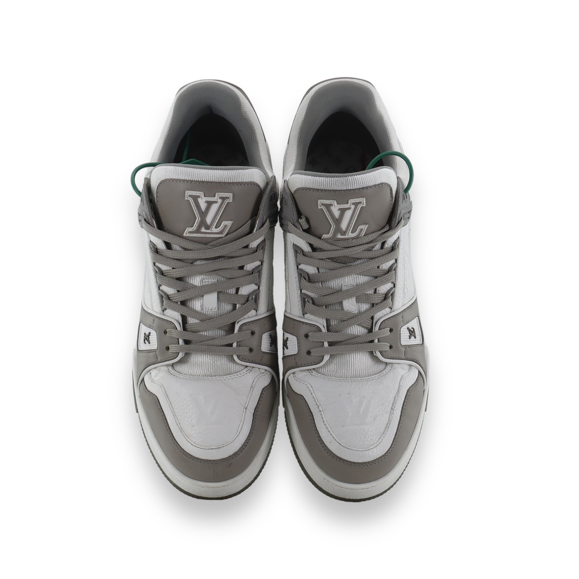 LV grey/white leather Monogram Trainer