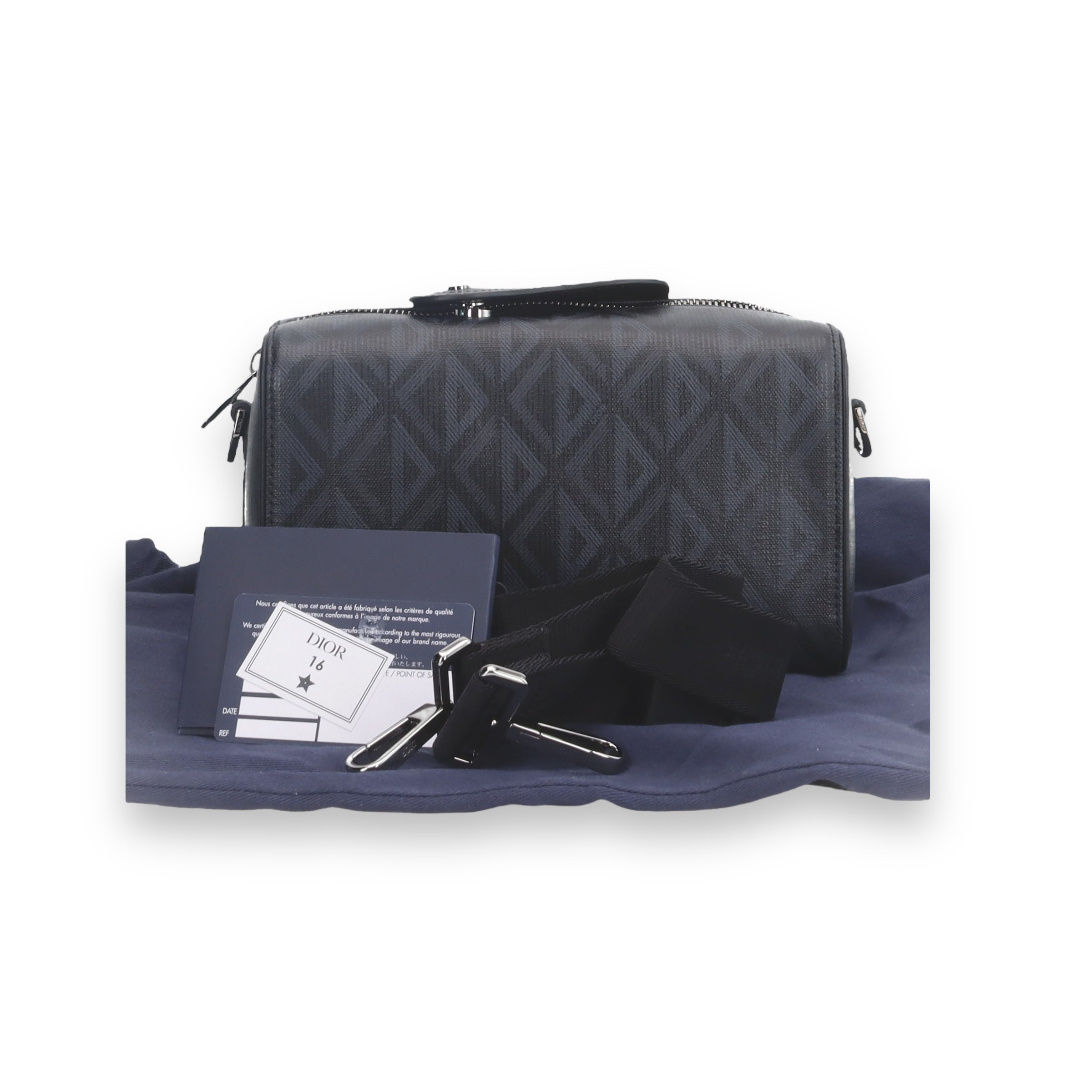 Dior Lingot 25 Bag in Black CD Diamond