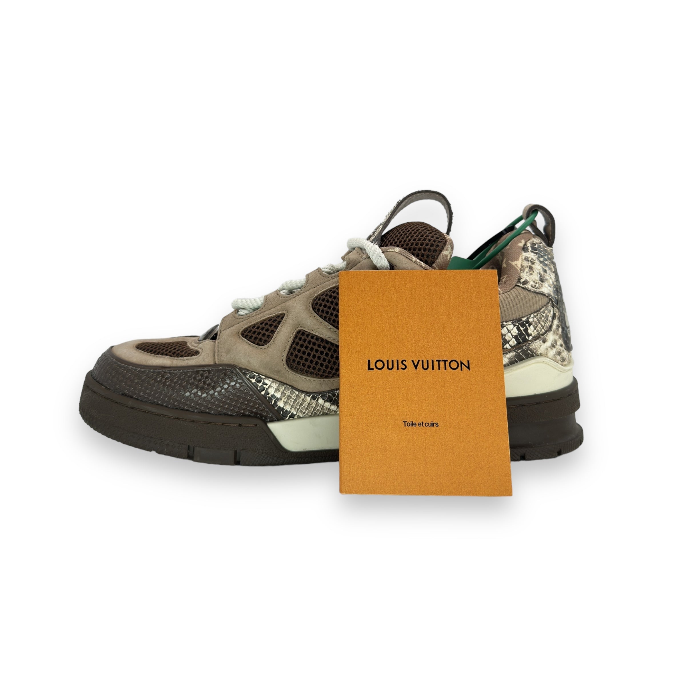 LV skate sneaker brown snakeskin