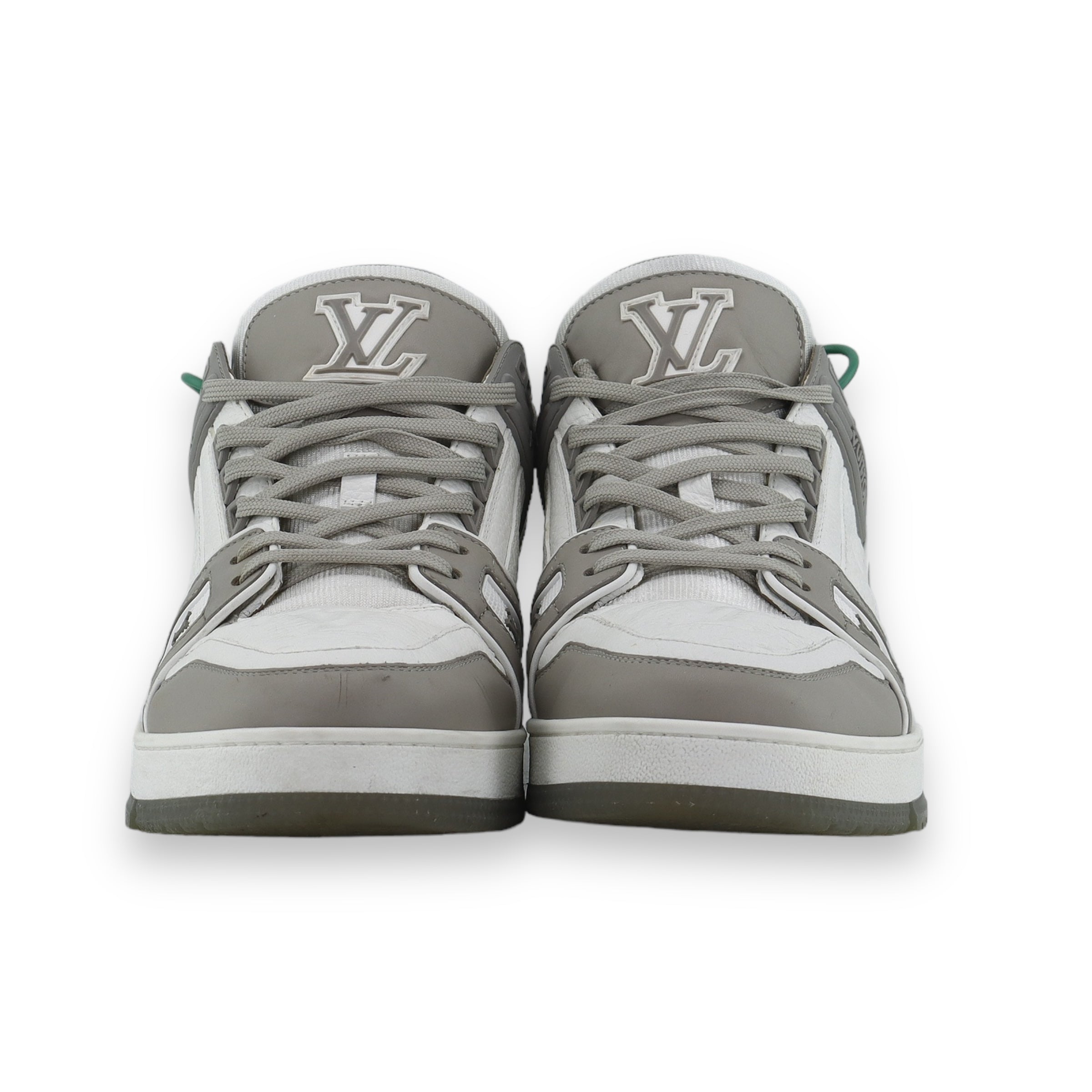LV grey/white leather Monogram Trainer