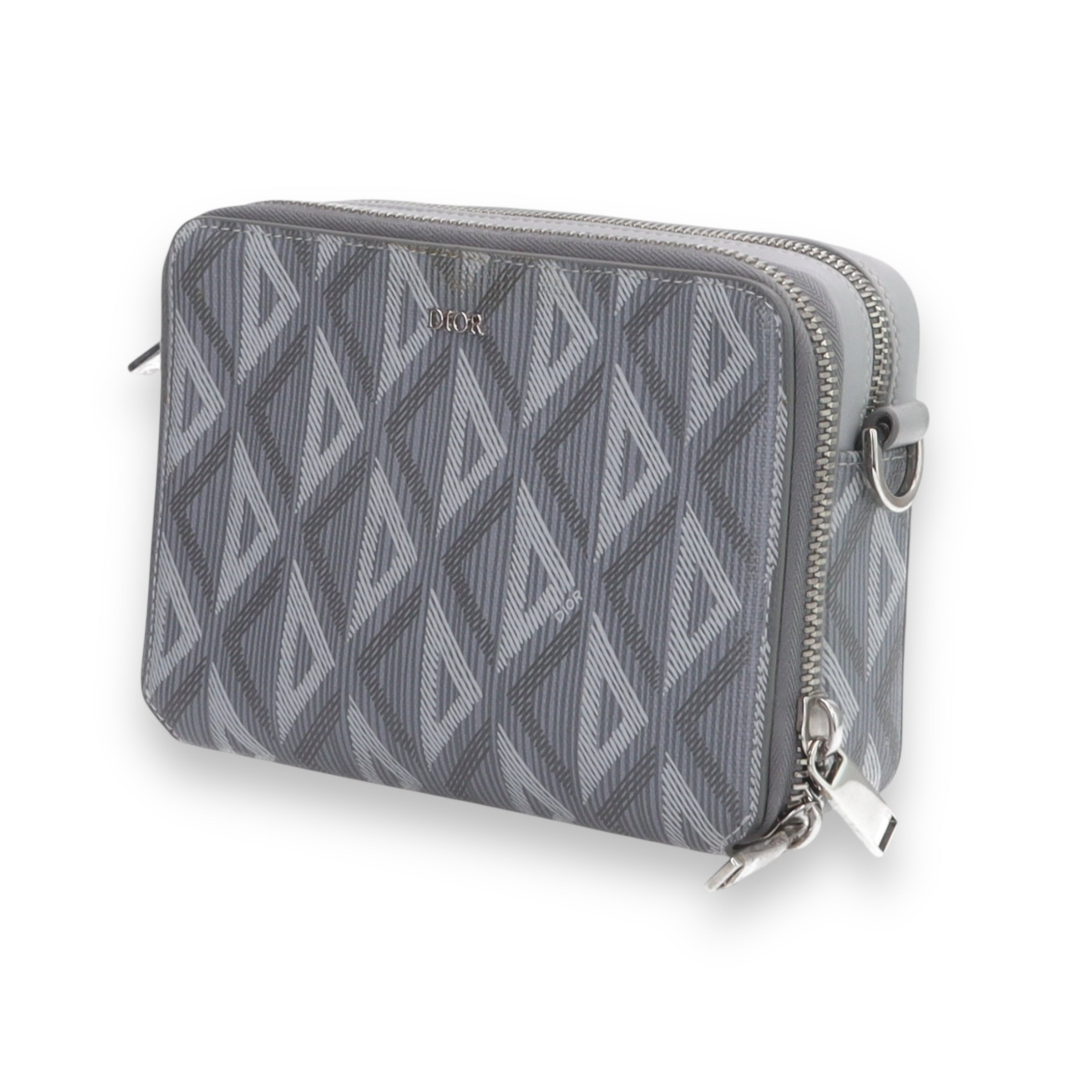 Dior Grey CD Diamonds Pouch with Strap