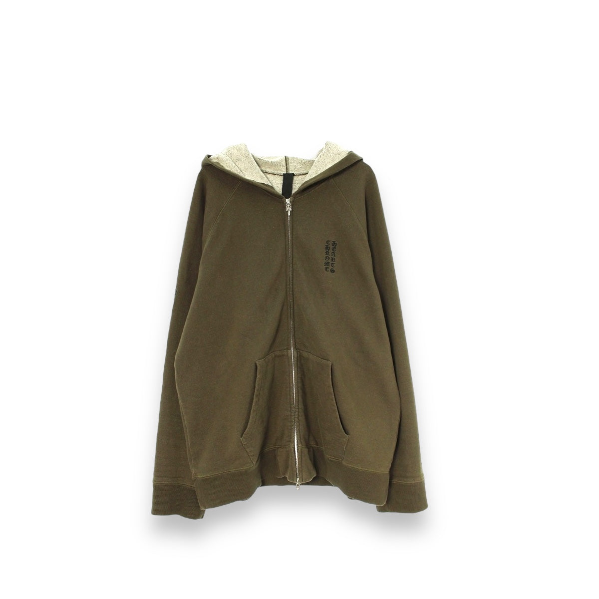 Chrome Hearts Olive Vertical Script Zip-Up