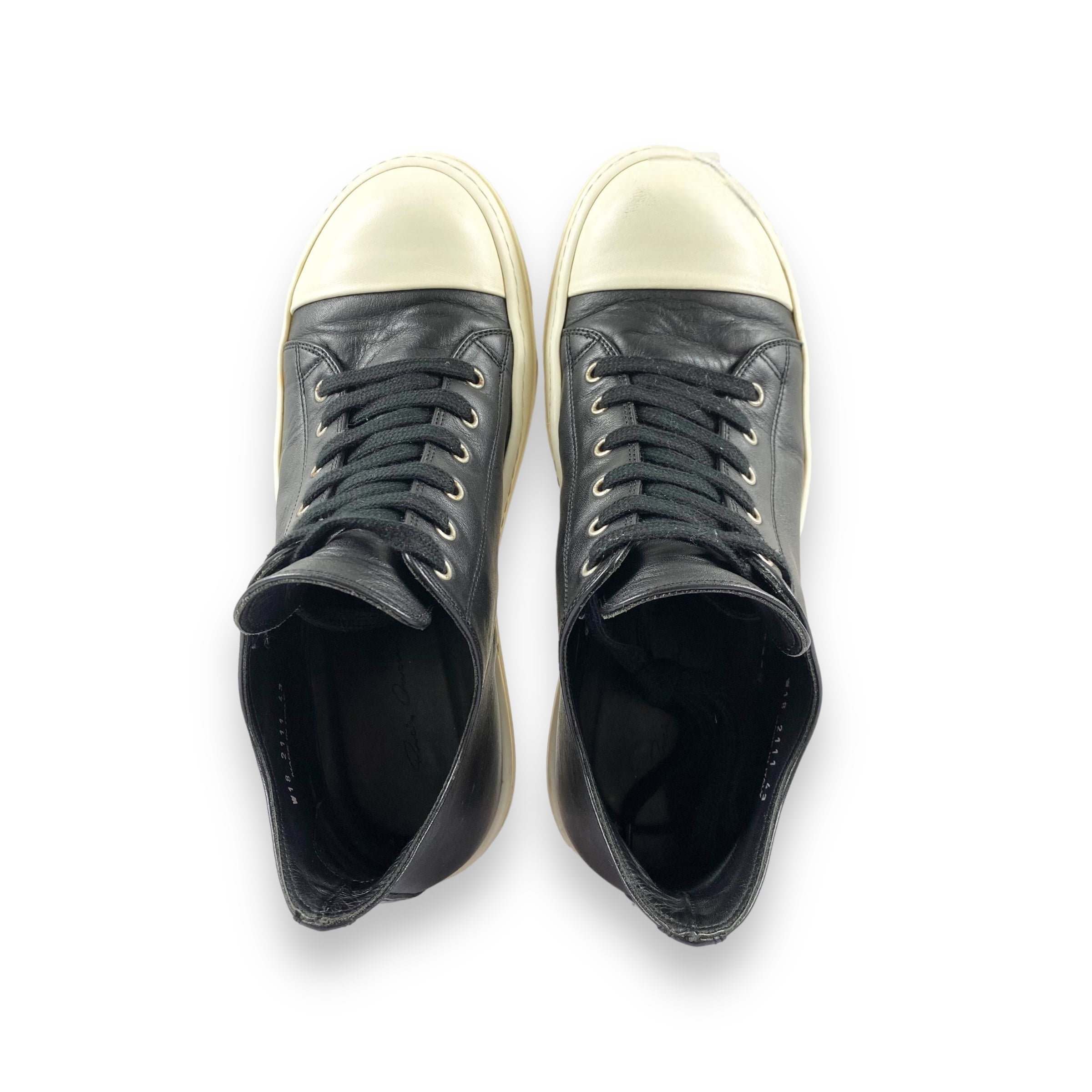 Rick Owens DRKSHDW Baskets Basses Noires Black Leather