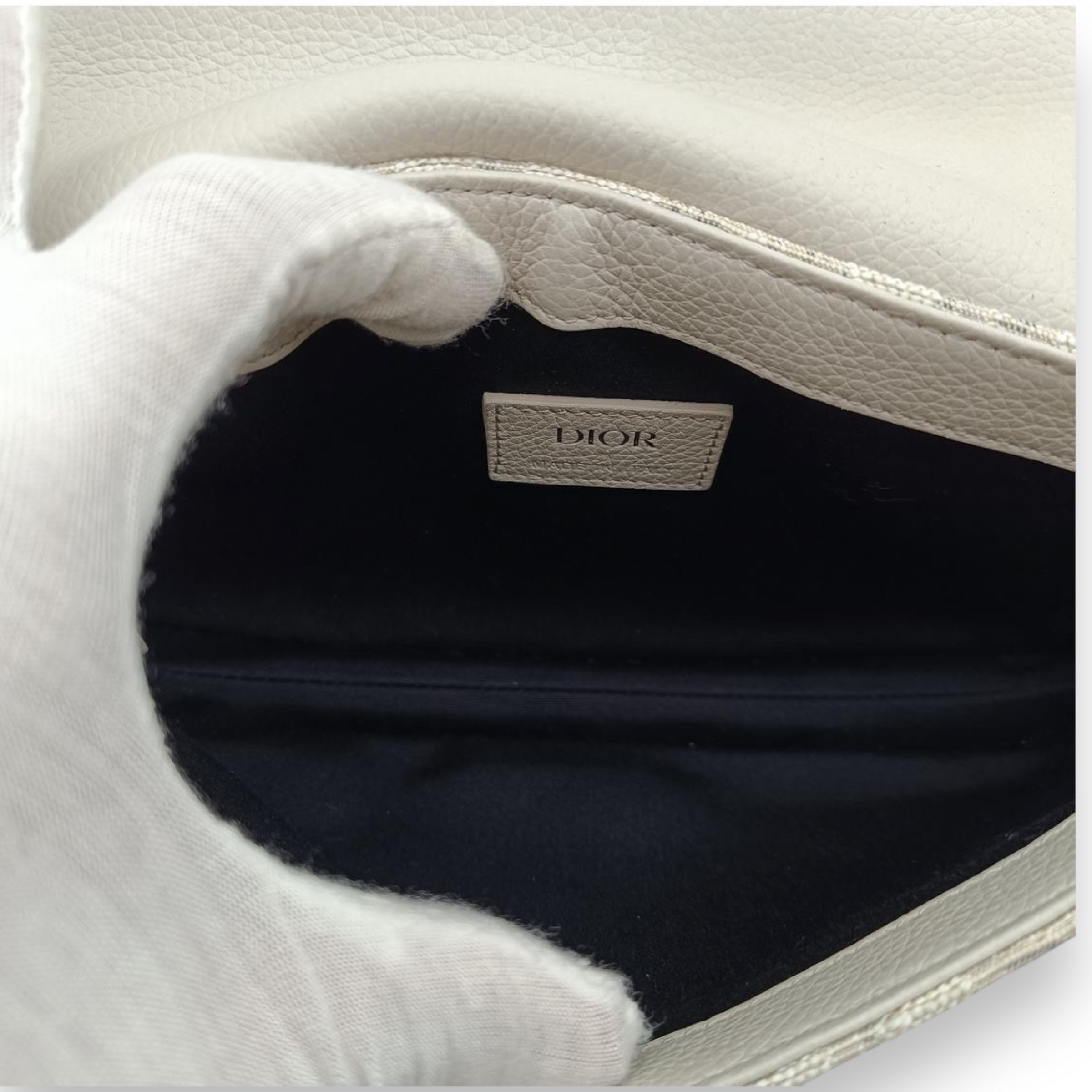 Dior Oblique White Mini Saddle Bag