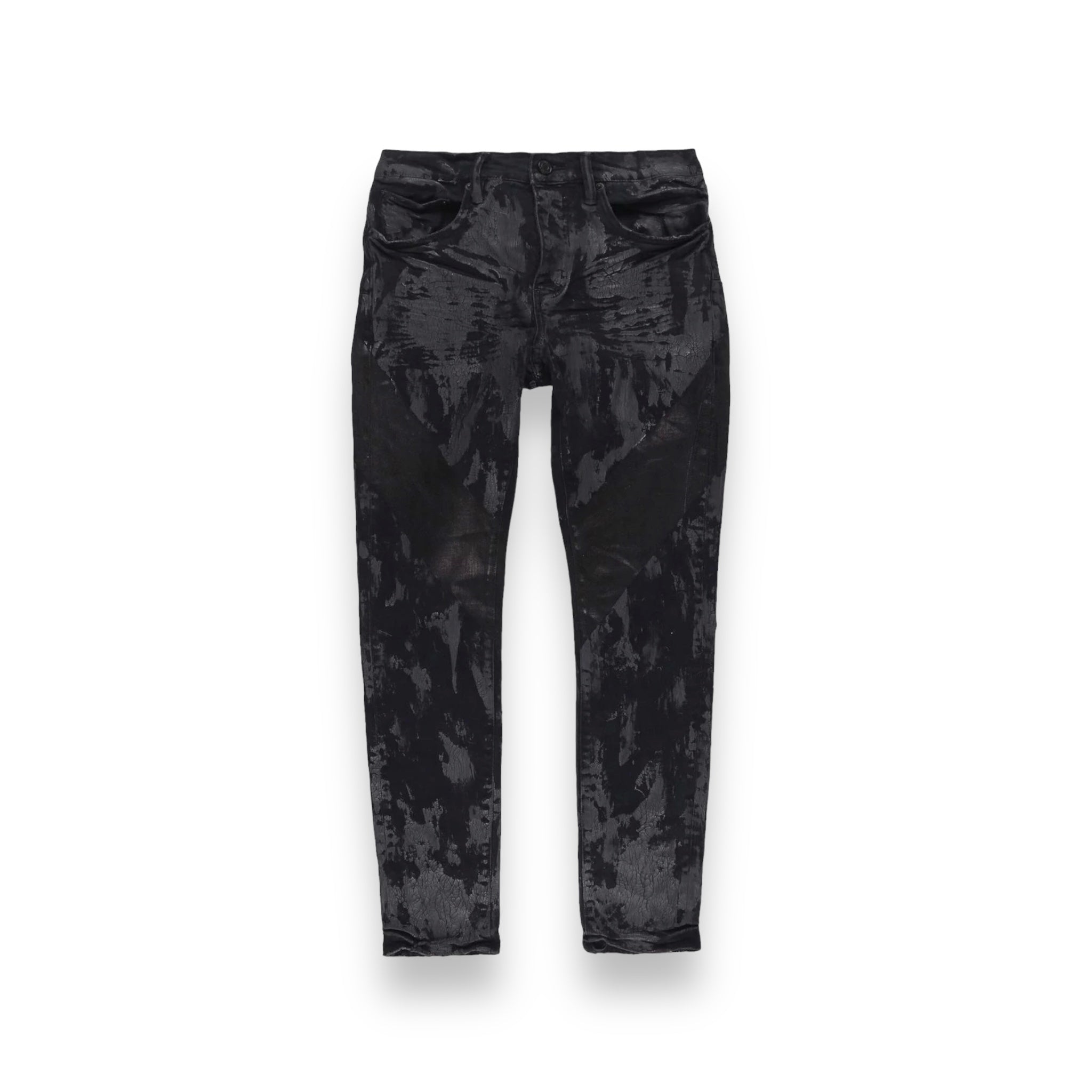 Purple Crackle-Effect Jeans