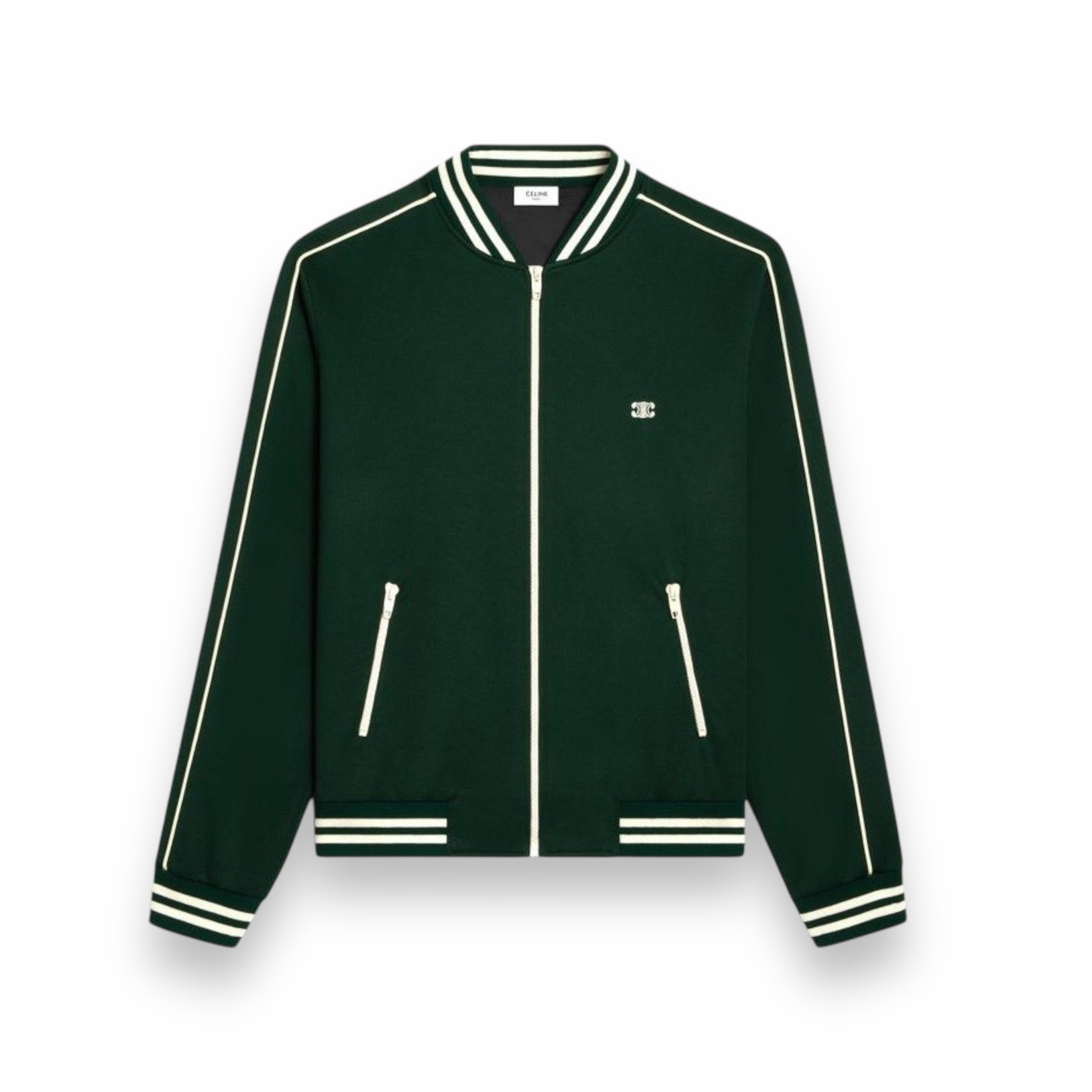 Celine Green Bomber Suede Jacket