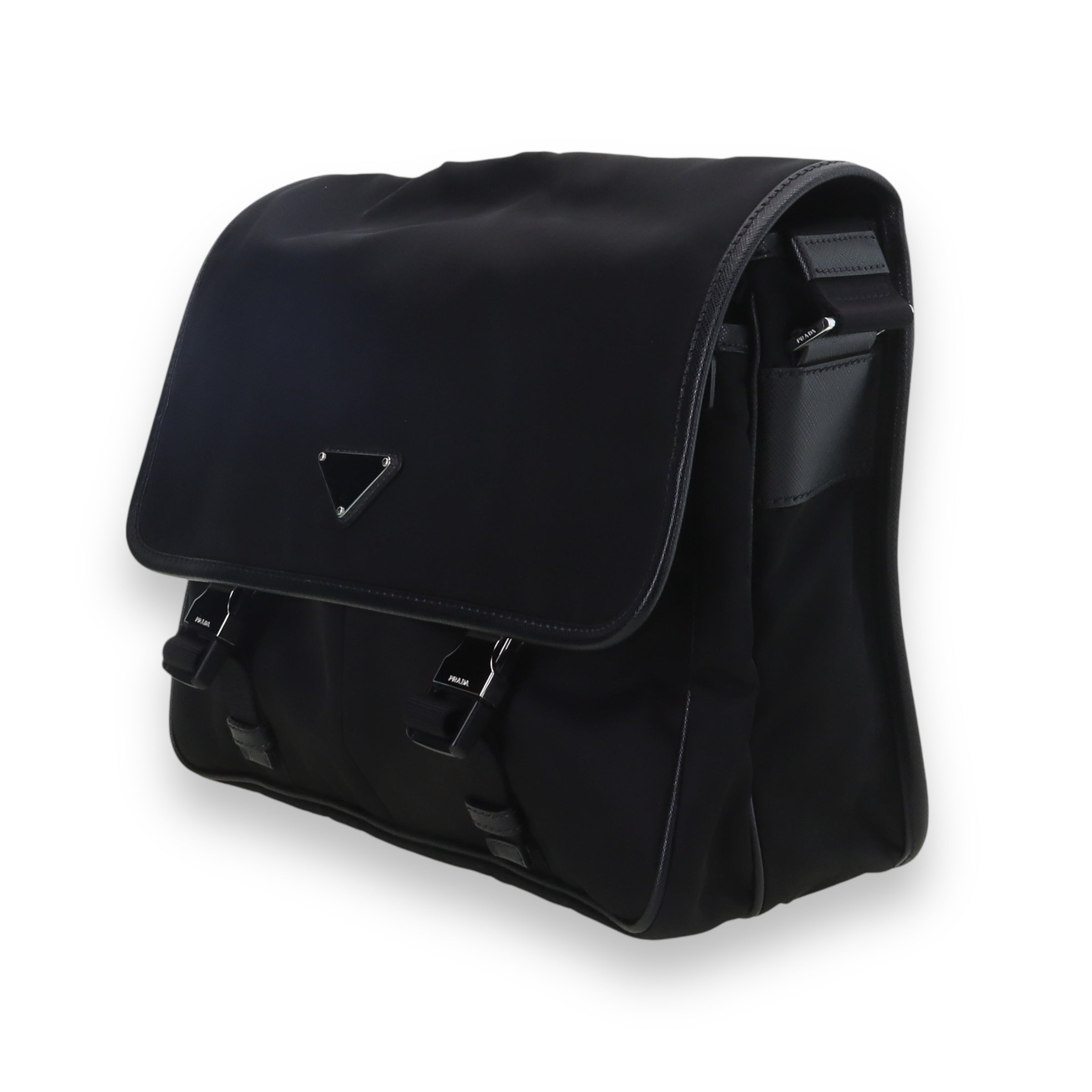 Prada Black Re-Neylon Saffiano Messenger Bag