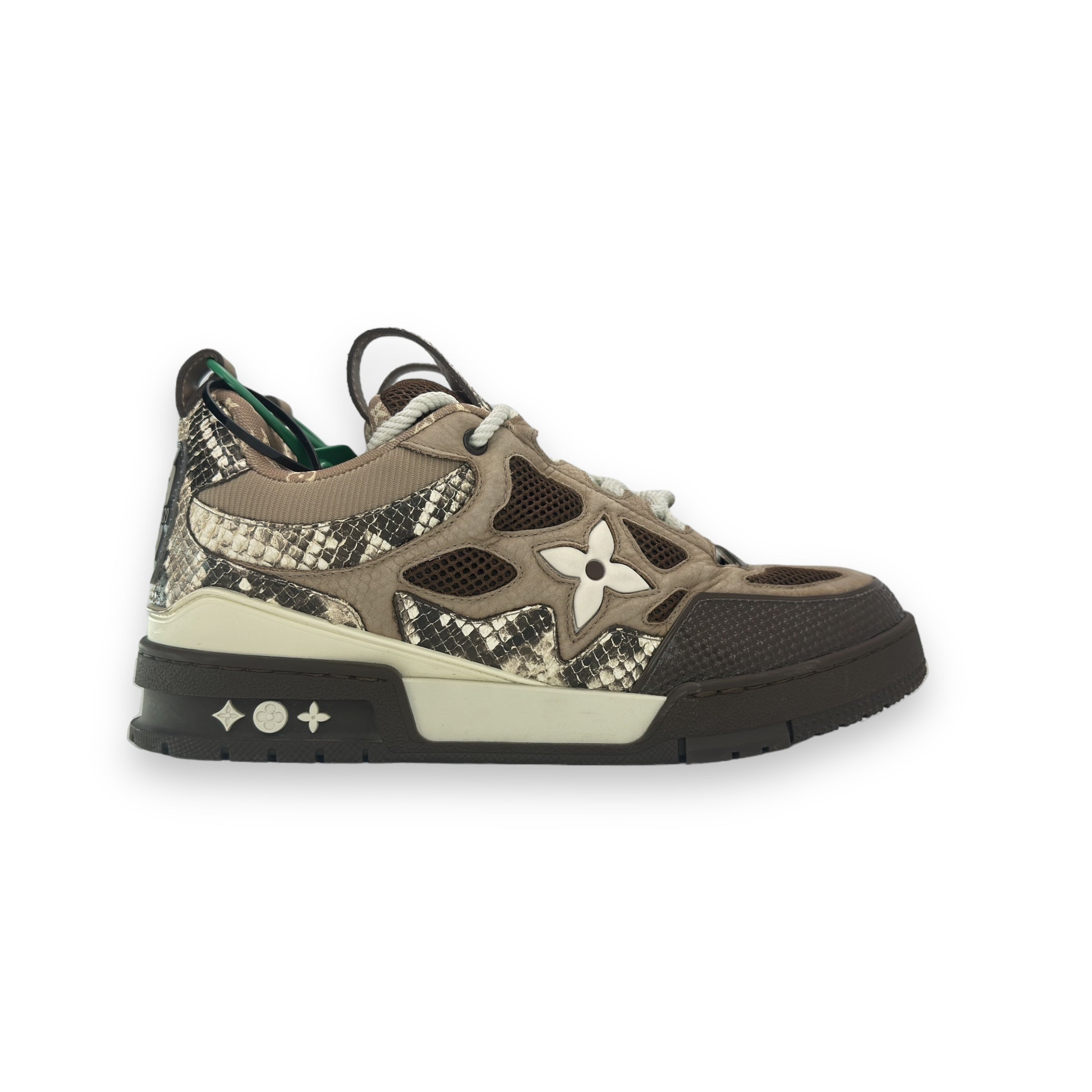 LV skate sneaker brown snakeskin
