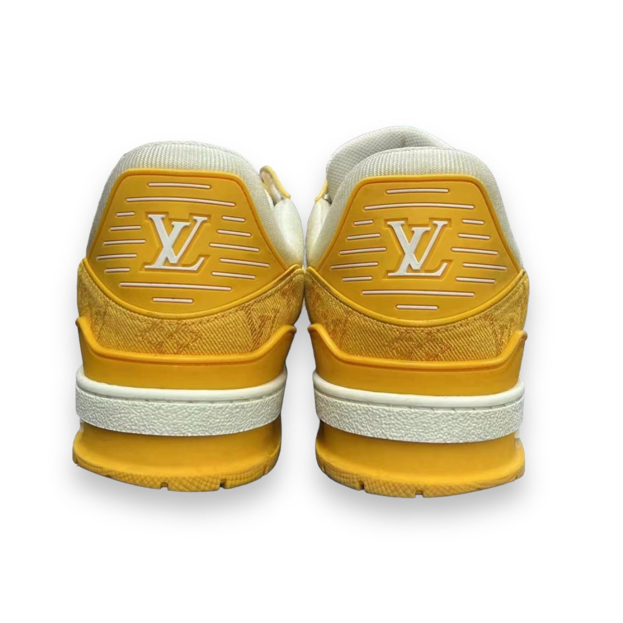 LV Trainer Yellow Monogram Denim White