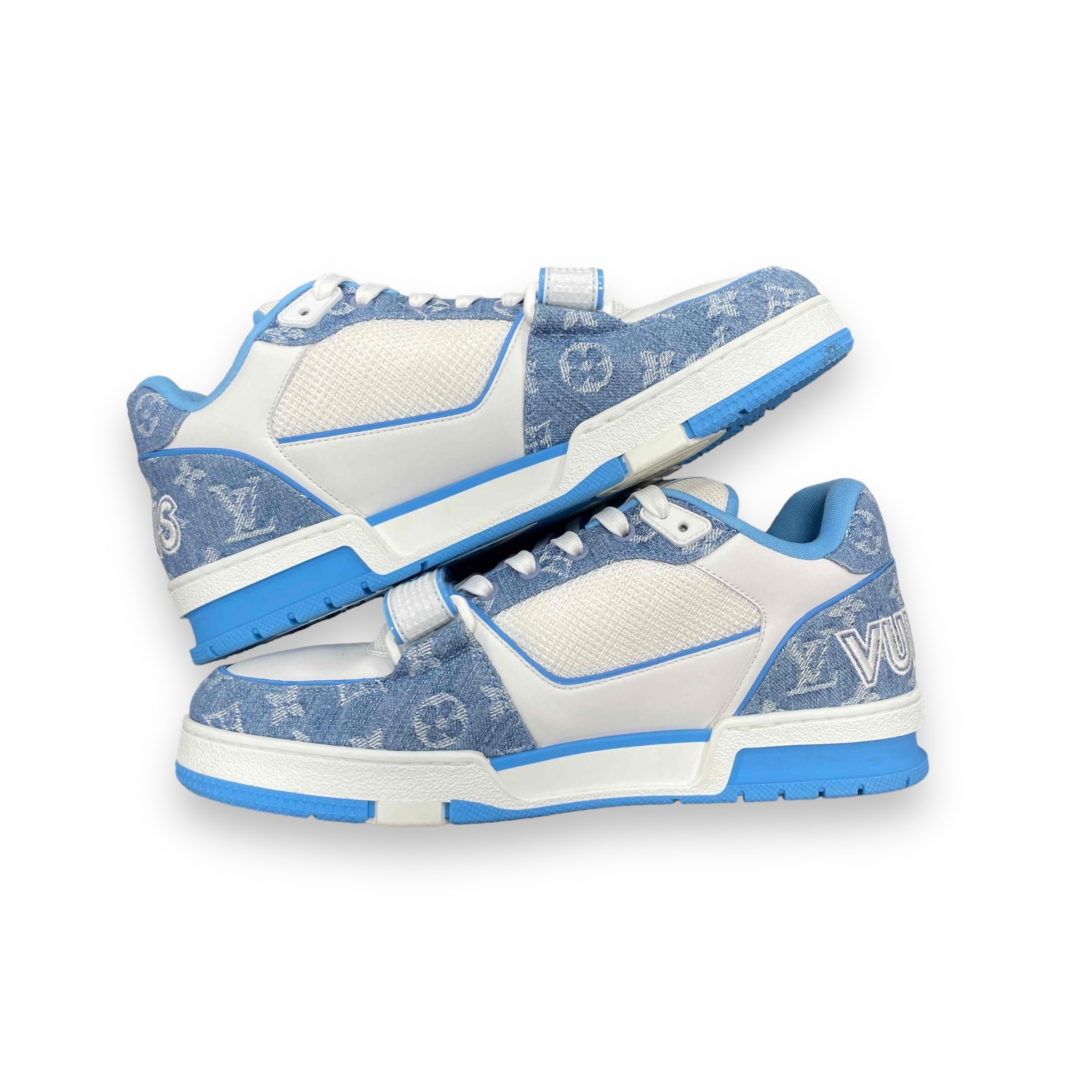 LV light blue & White Denim Monogram Trainer