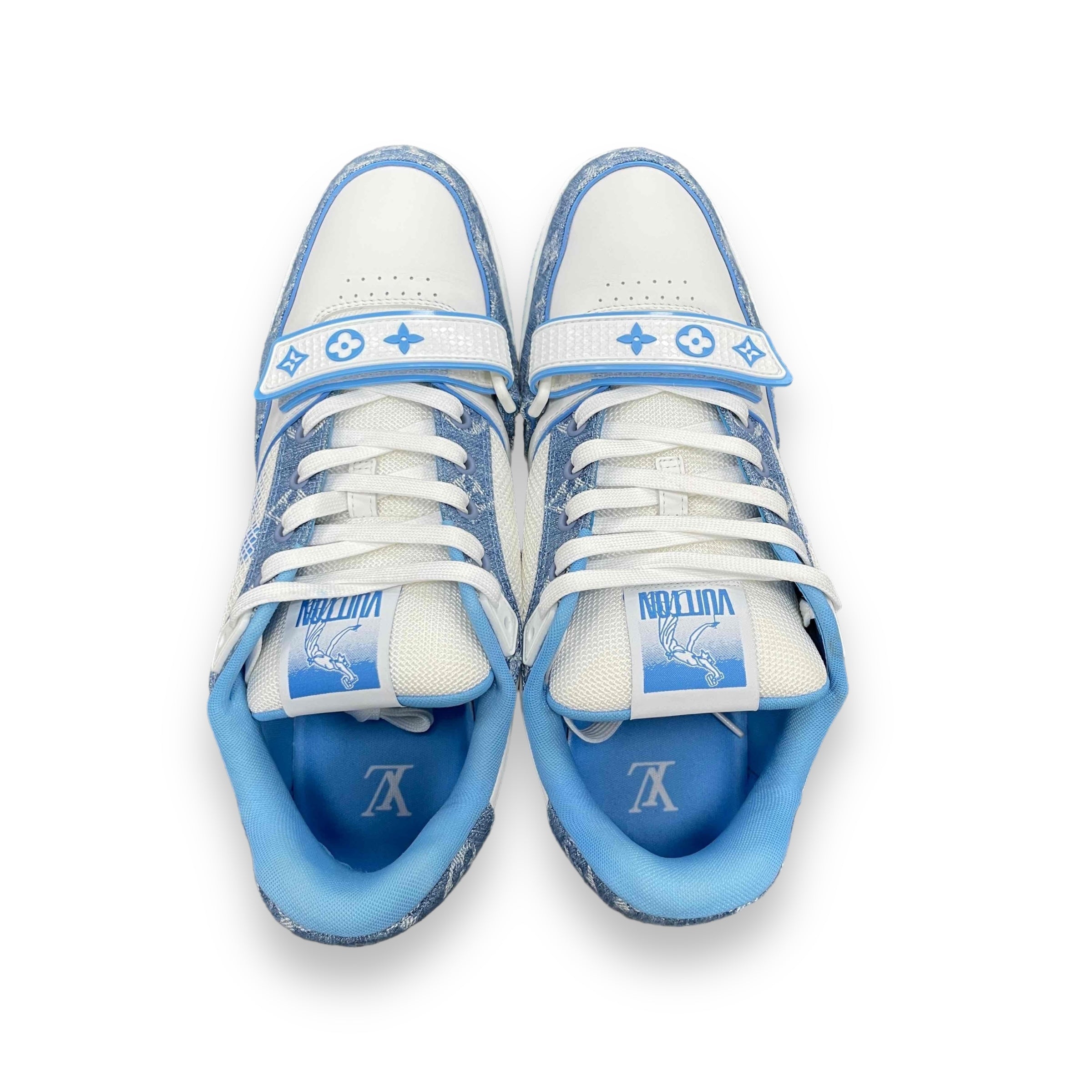 LV light blue & White Denim Monogram Trainer