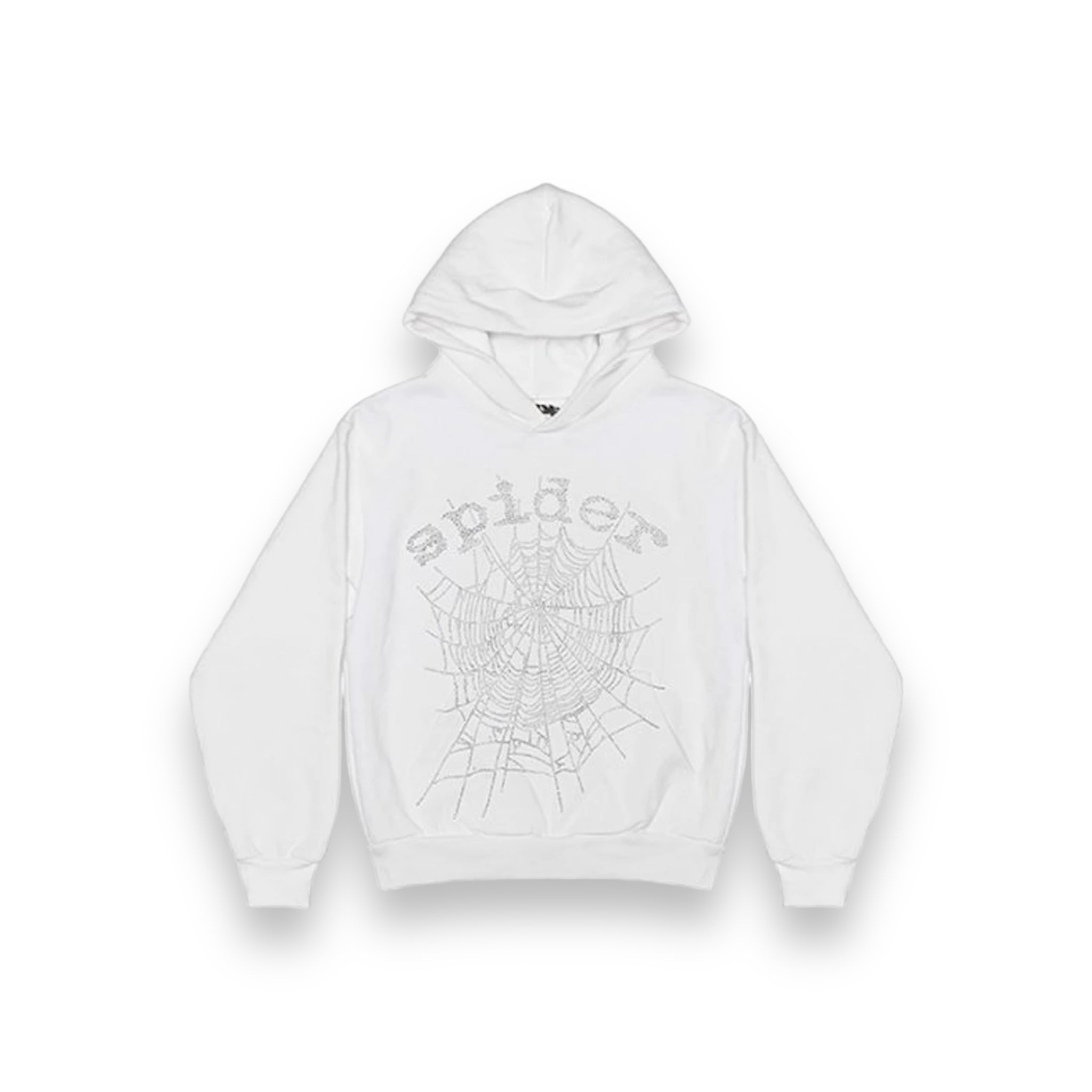 Spider Rhinestone Hoodie White