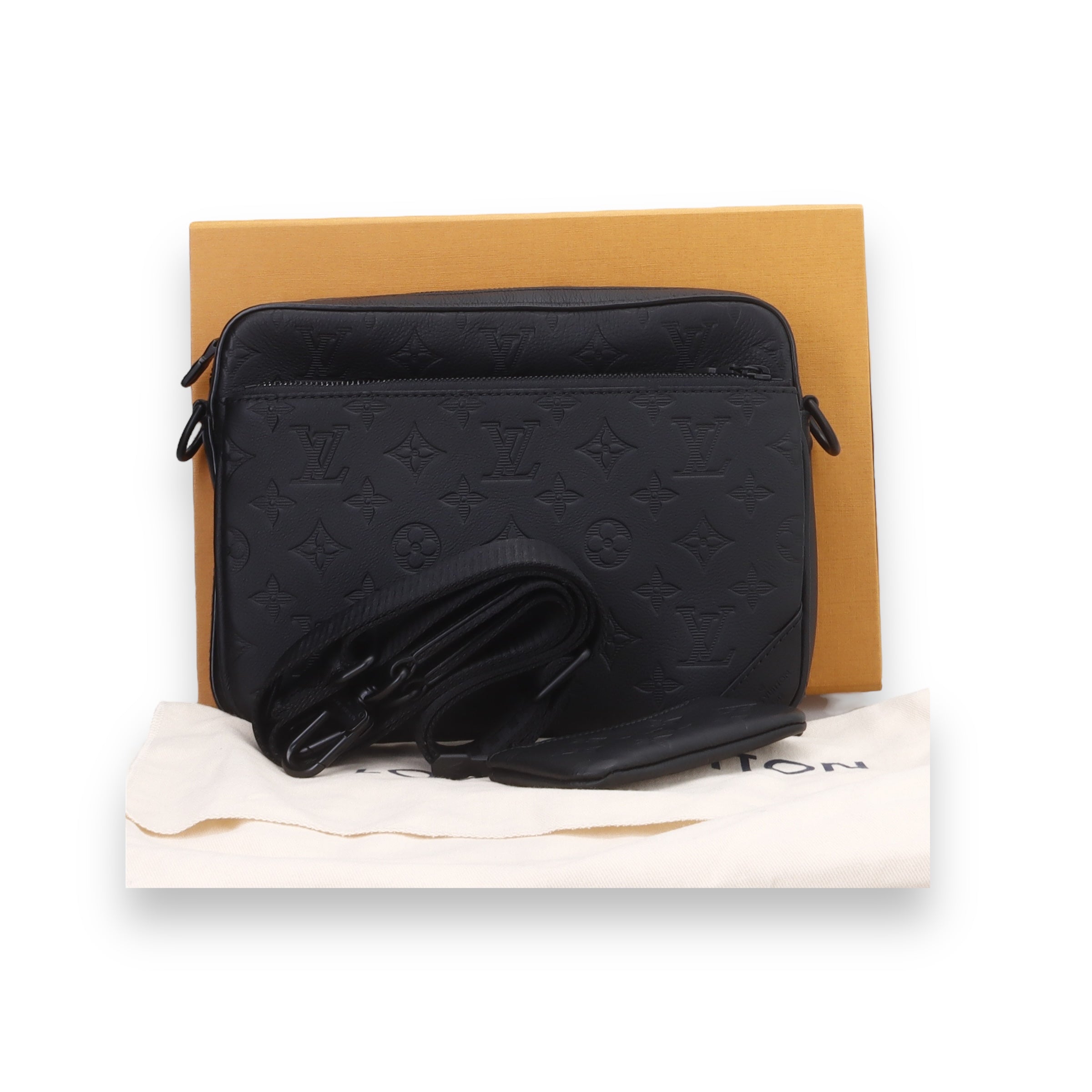 LV Black Monogram Trio Messenger Bag