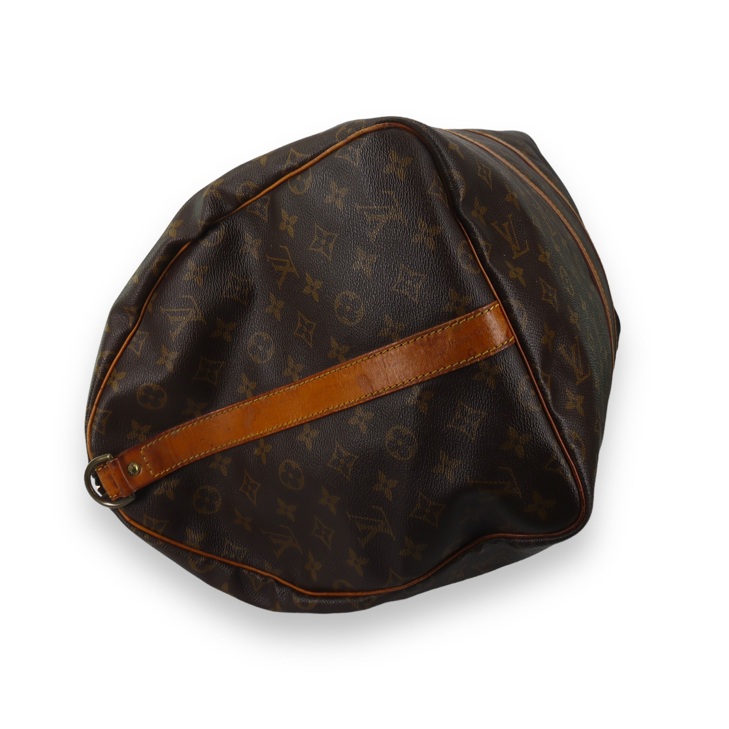 LOUIS VUITTON KEEPALL 55 BLACK DUFFLE BROWN