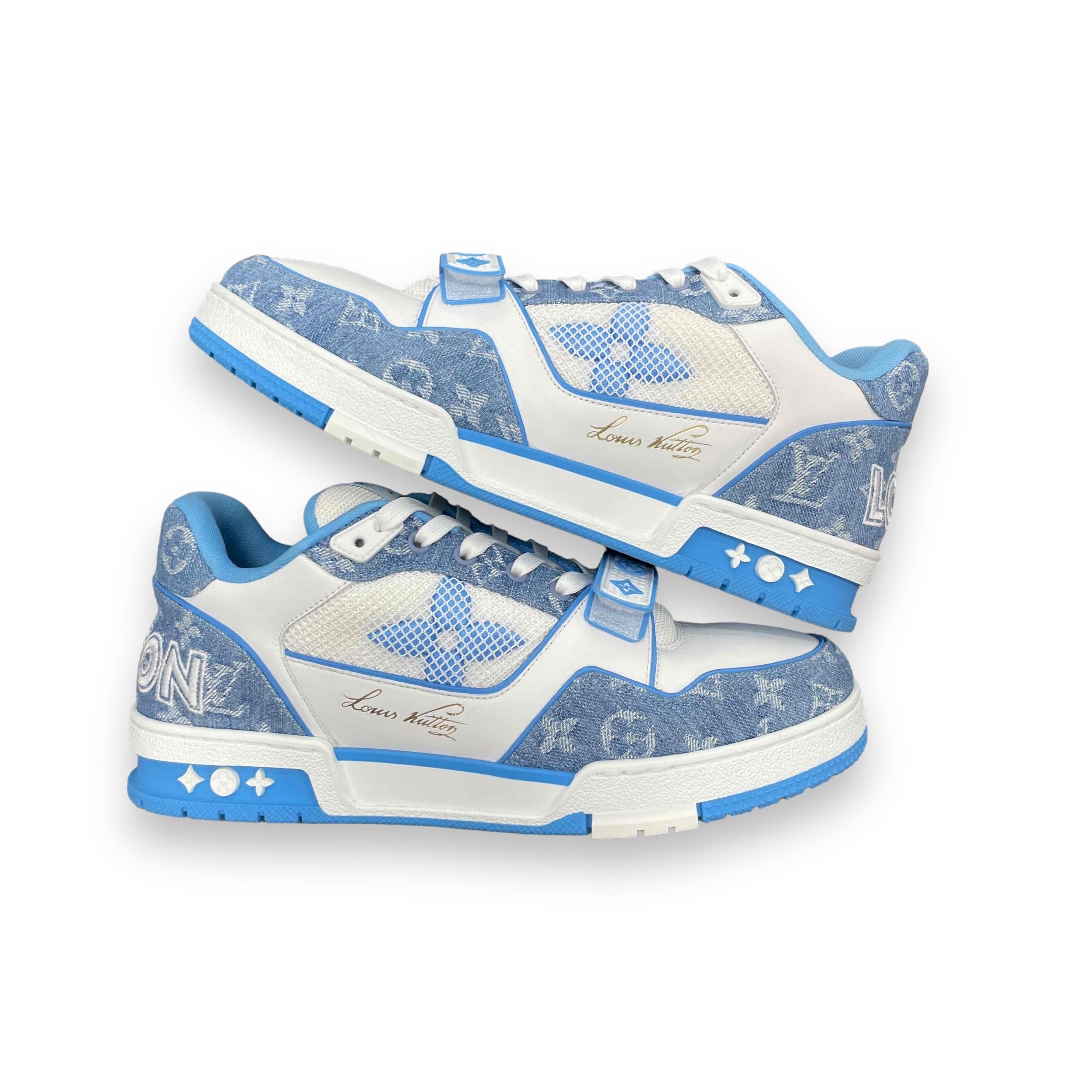 LV light blue & White Denim Monogram Trainer