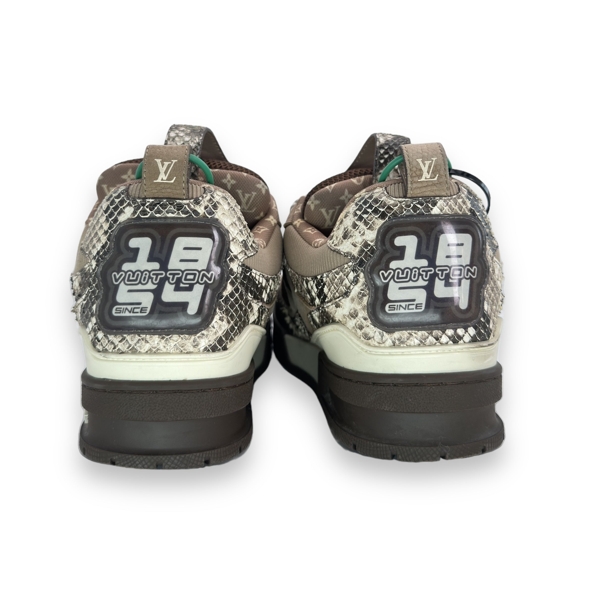 LV skate sneaker brown snakeskin