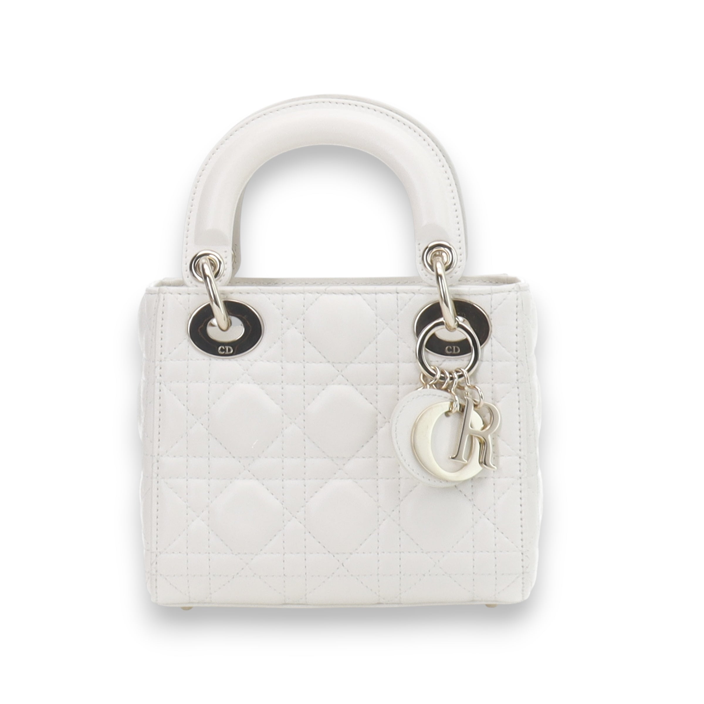Lady Dior white Mini purse