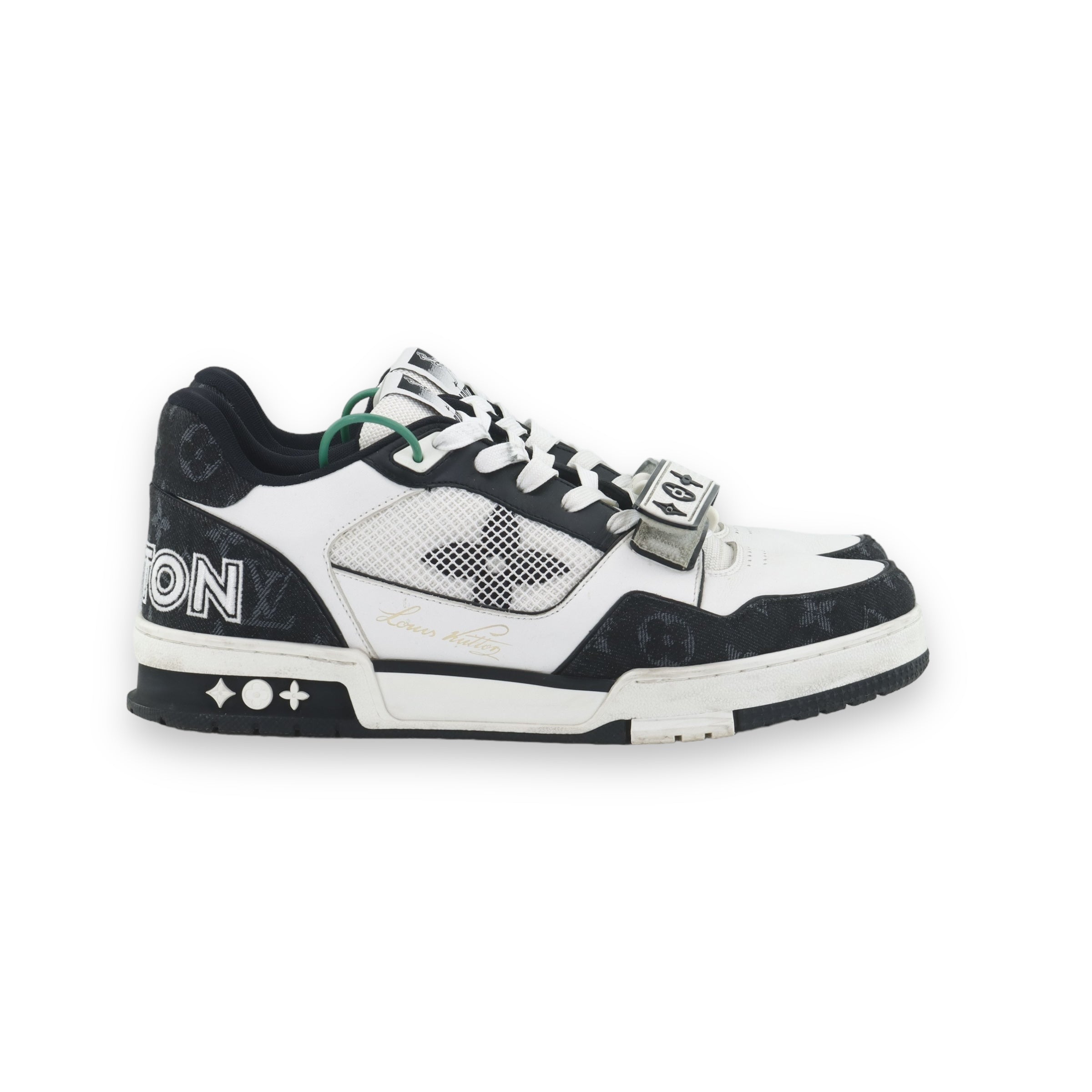 LV Black & White Denim Monogram Mesh Trainer