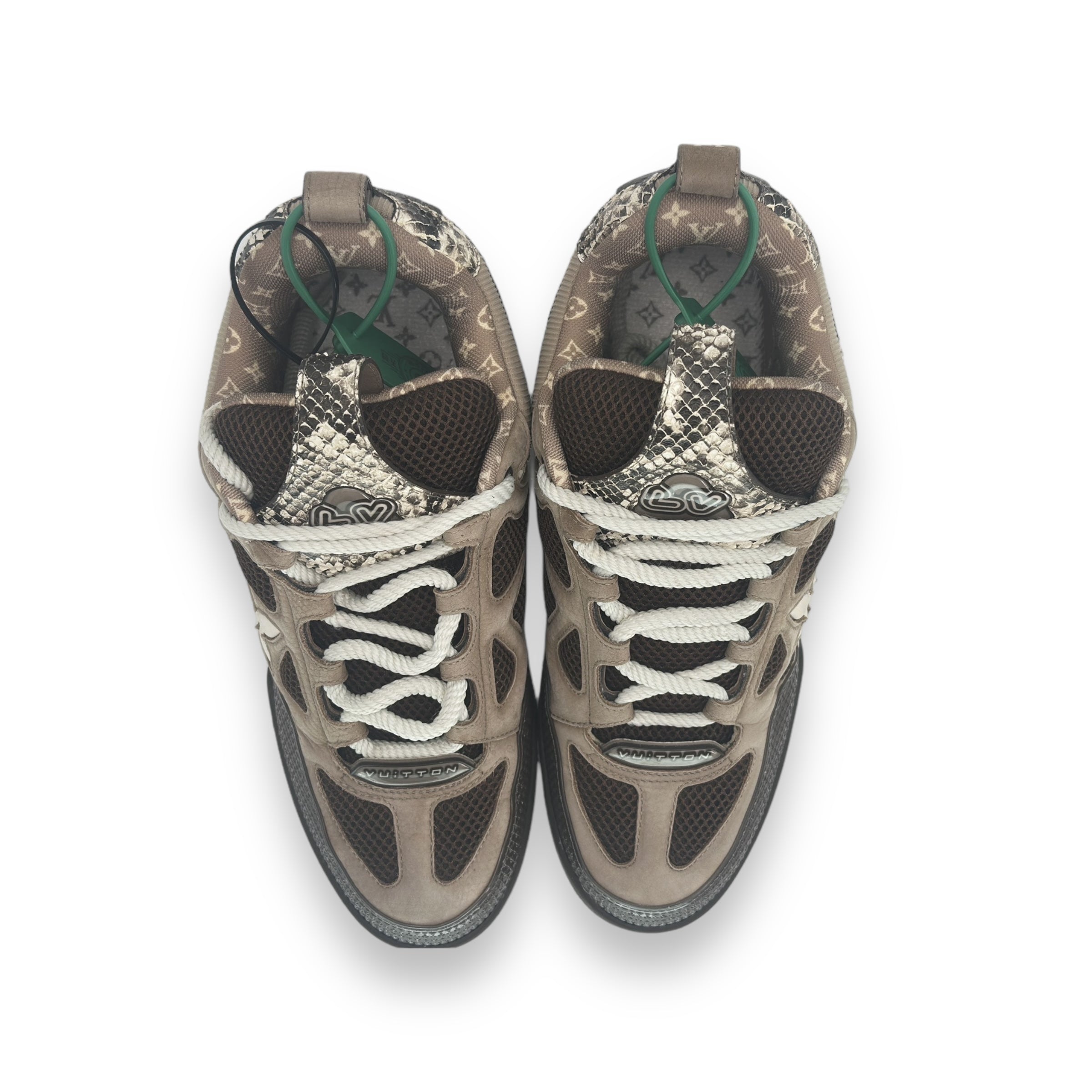 LV skate sneaker brown snakeskin