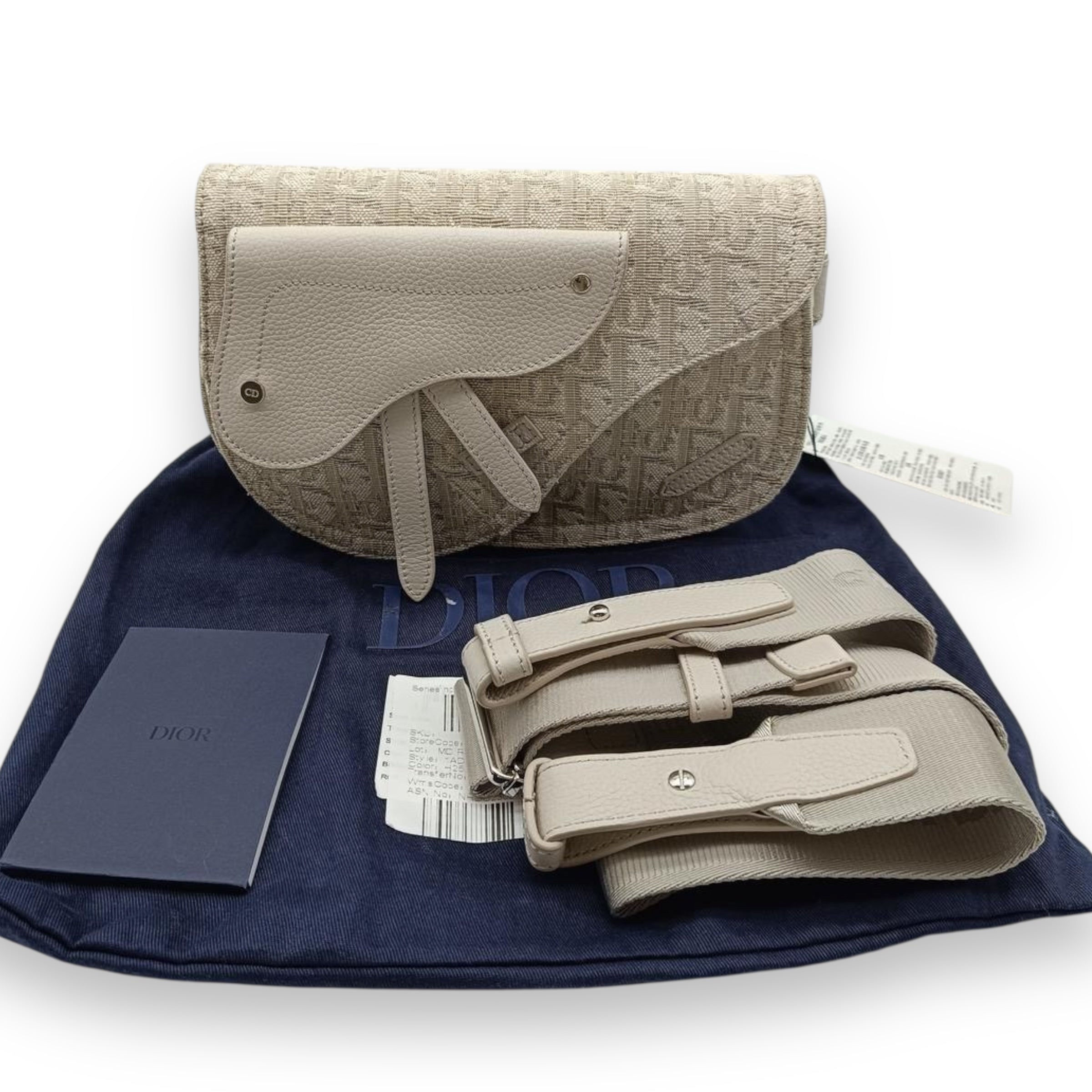 Dior Oblique White Mini Saddle Bag