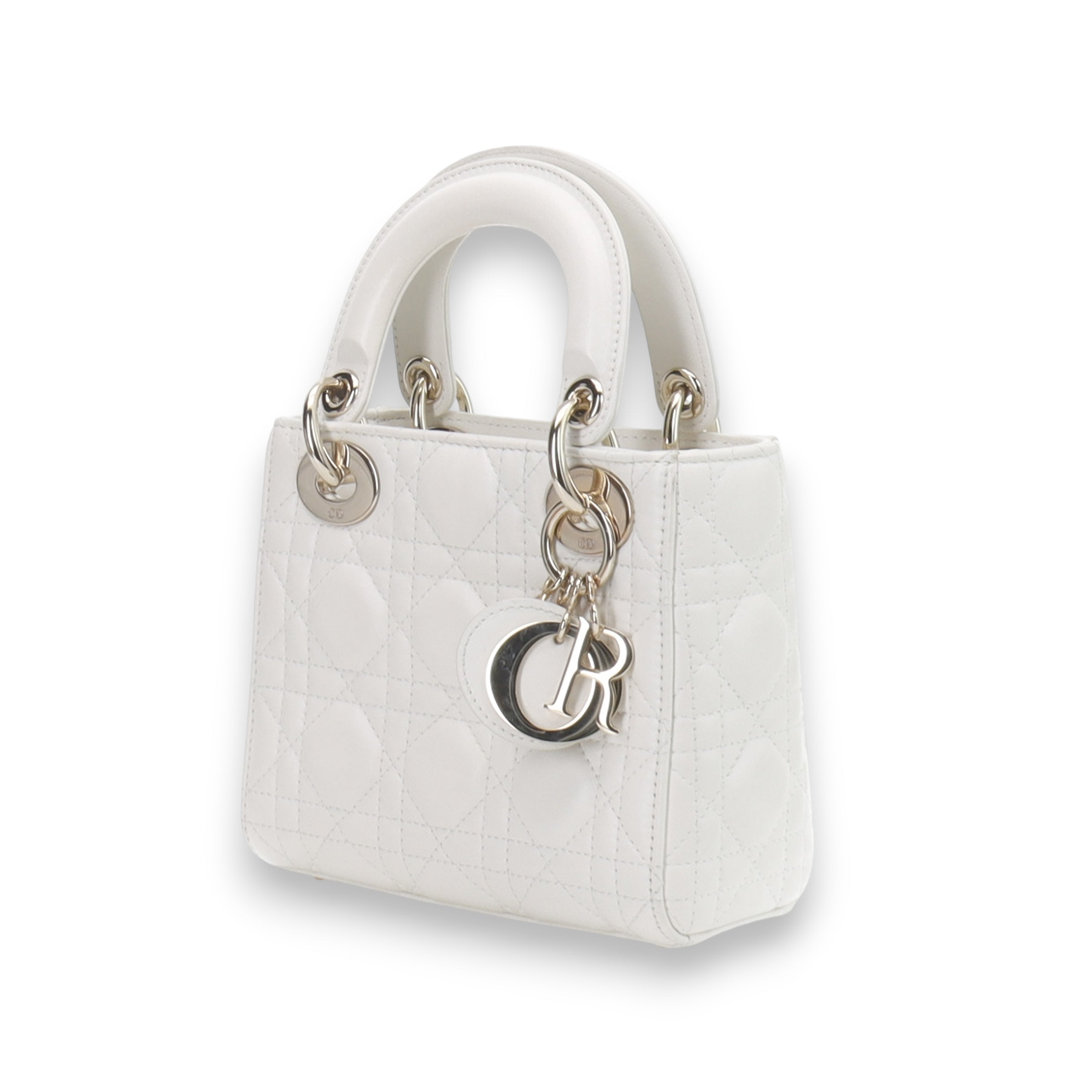 Lady Dior white Mini purse