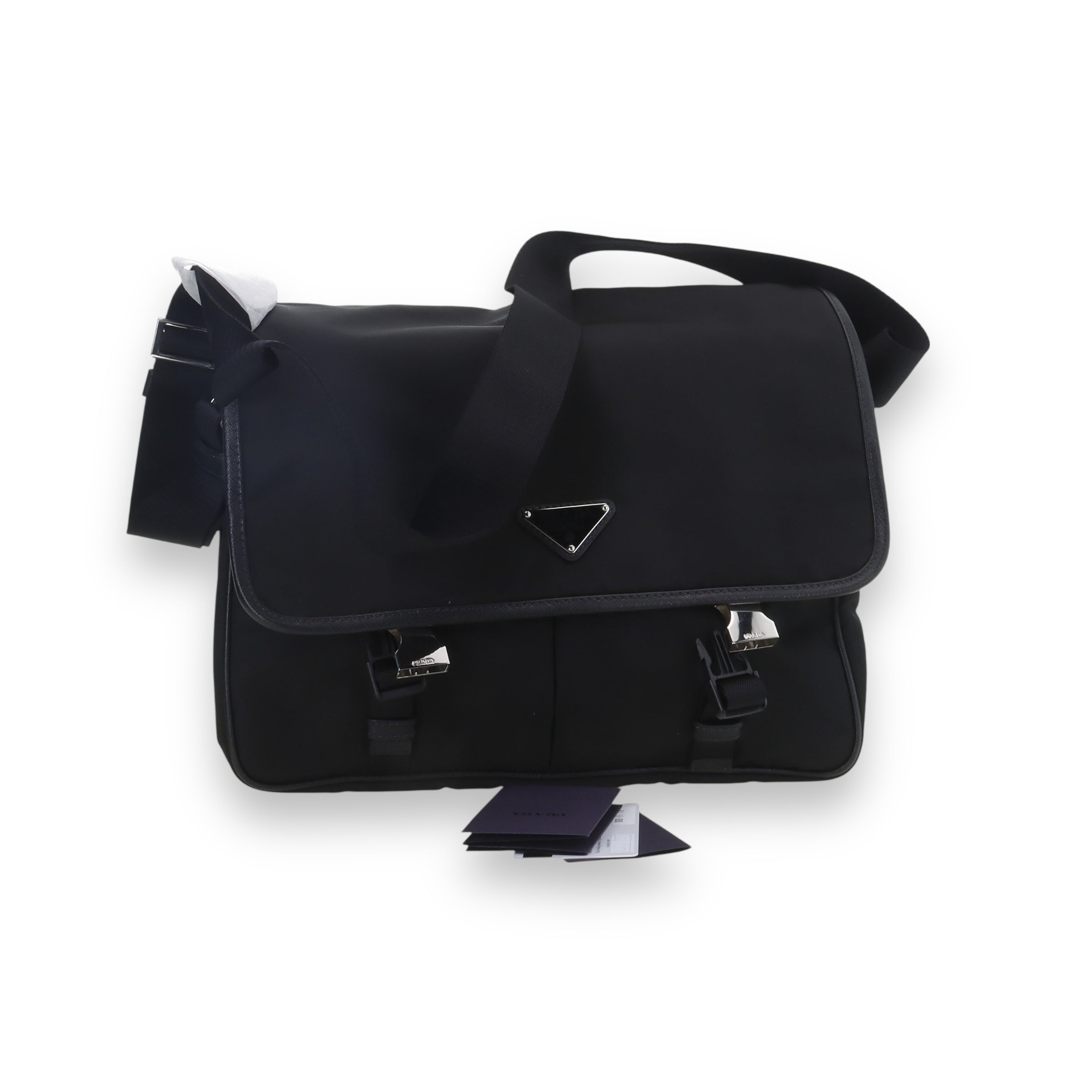 Prada Black Re-Neylon Saffiano Messenger Bag