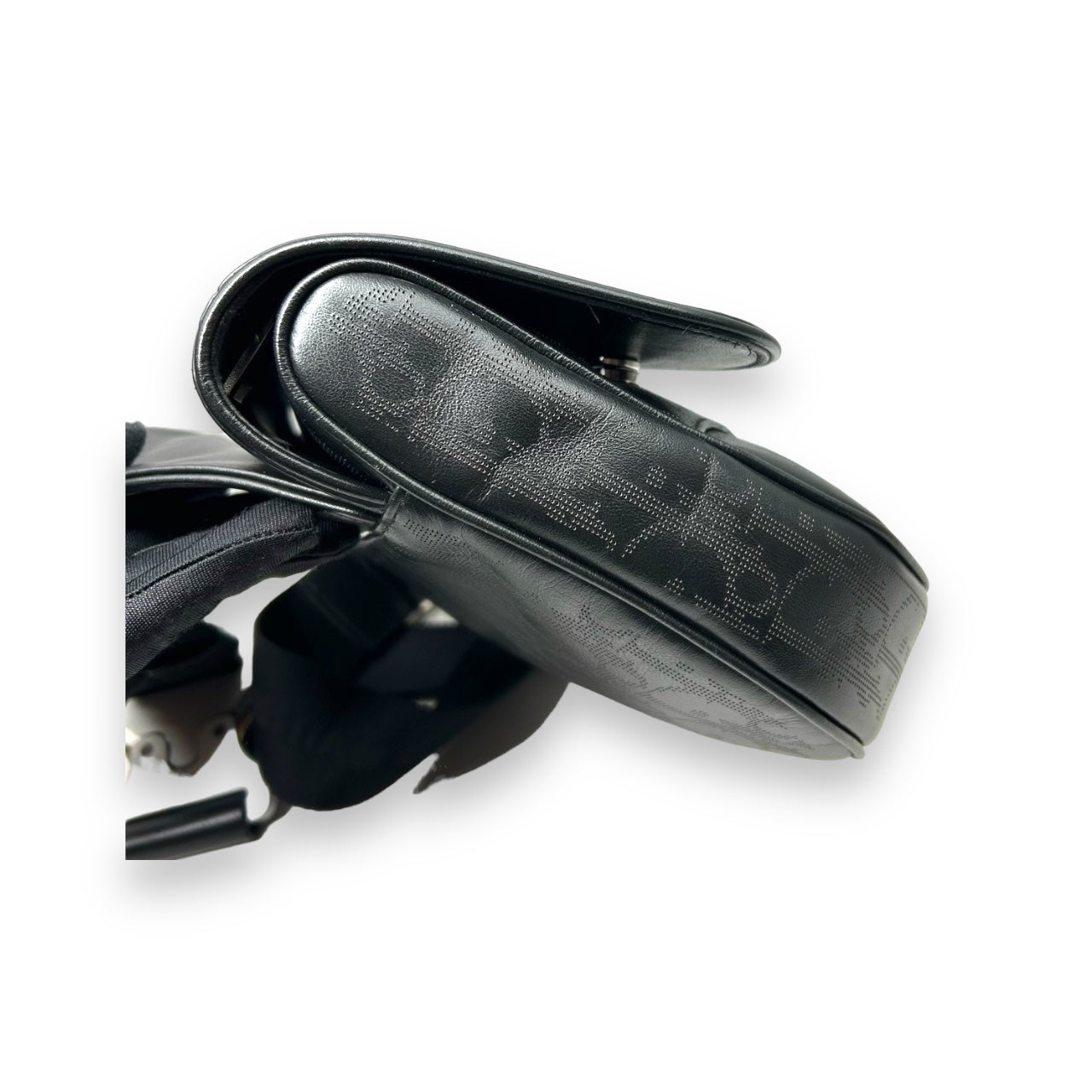 DIOR OBLIQUE GALAXY LEATHER BLACK SADDLE BAG