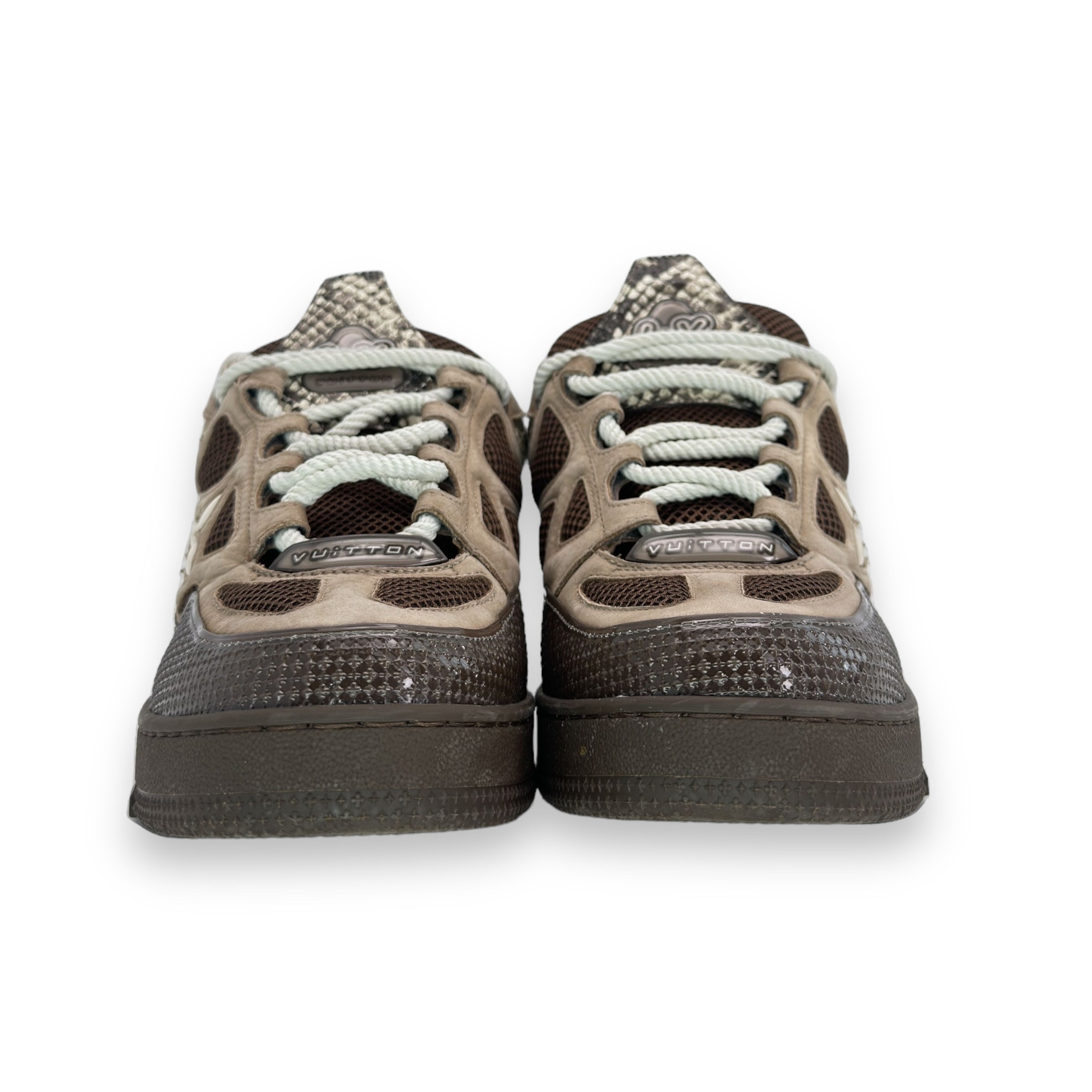 LV skate sneaker brown snakeskin