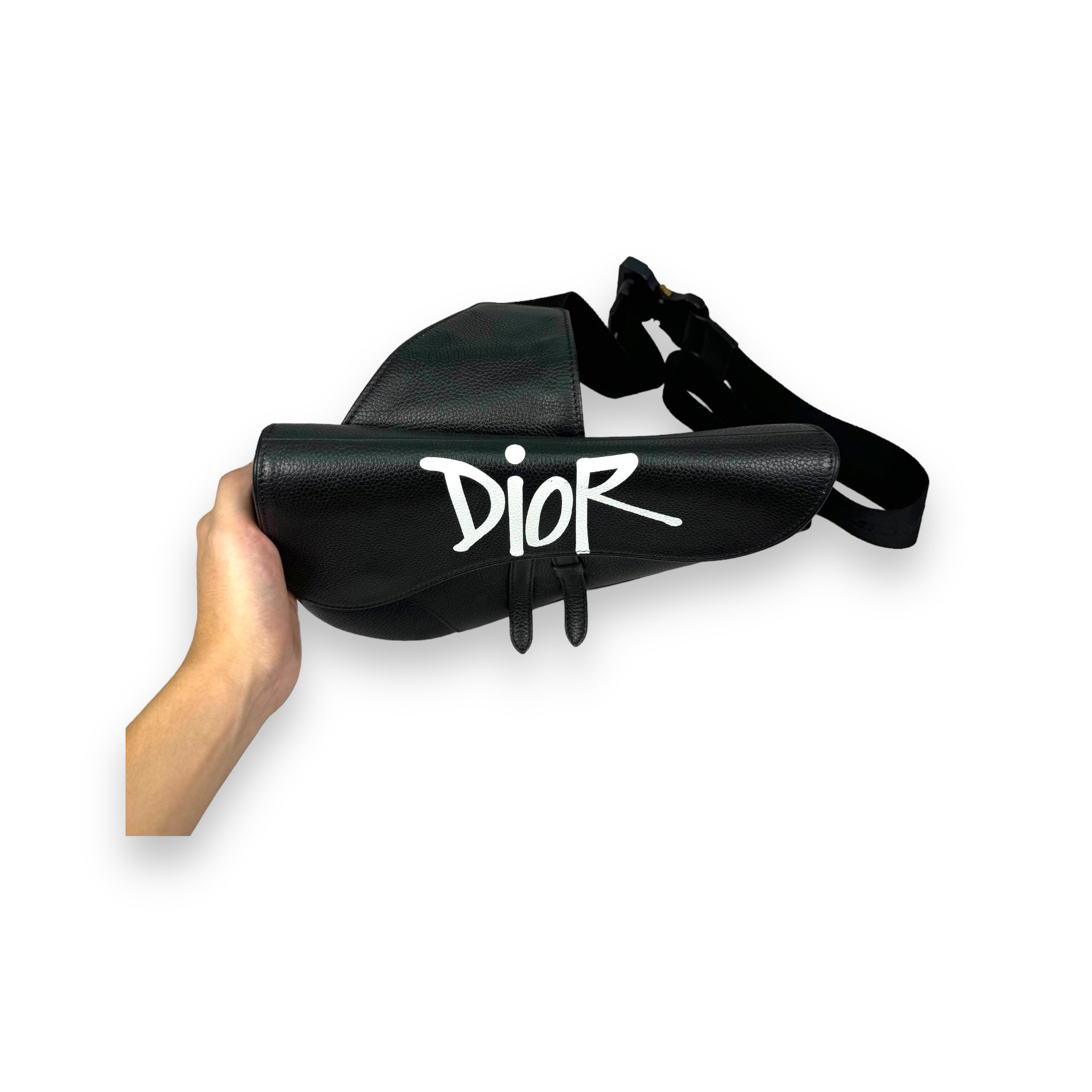 Dior x Stussy Black Saddle Bag