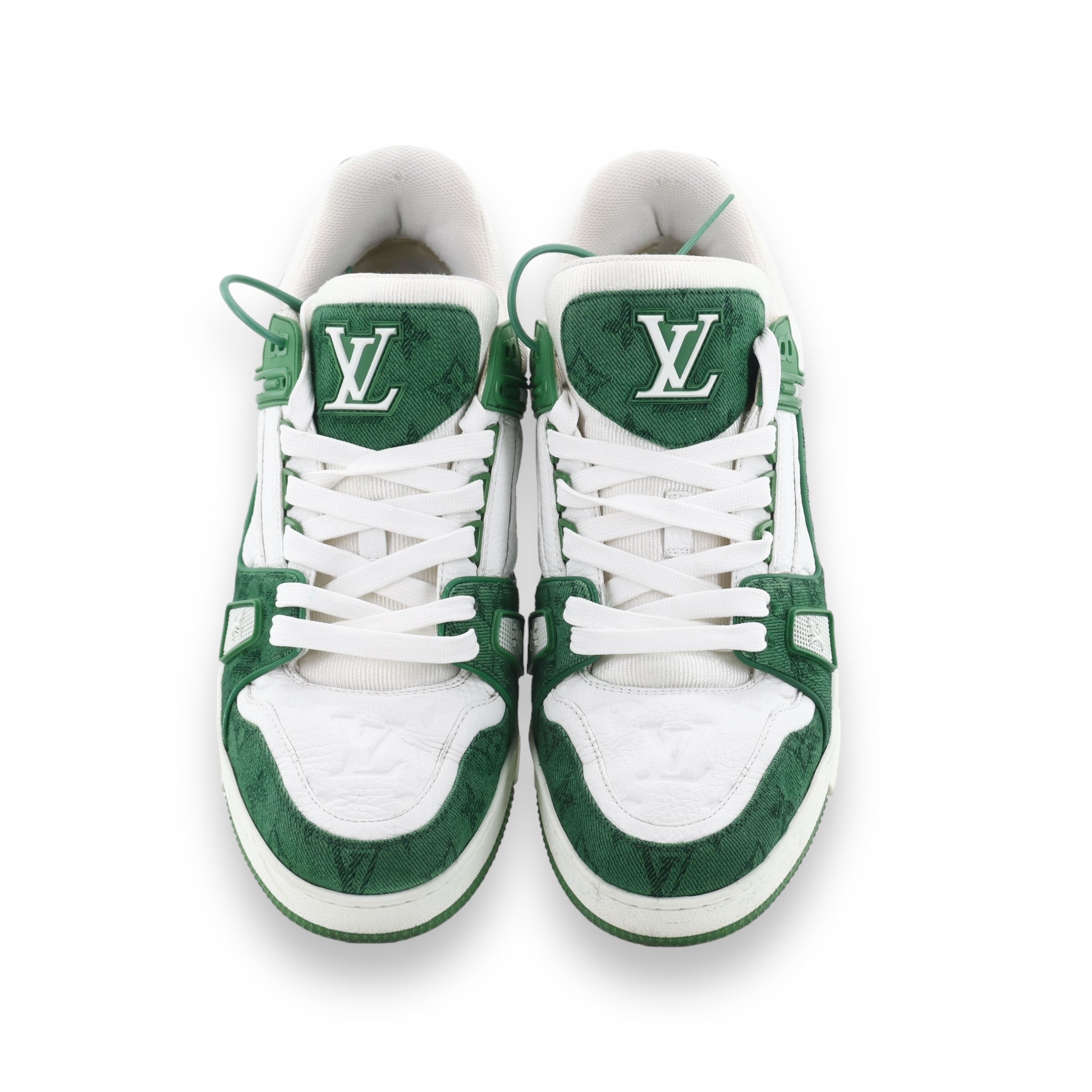 LV green & White Denim Monogram Trainer