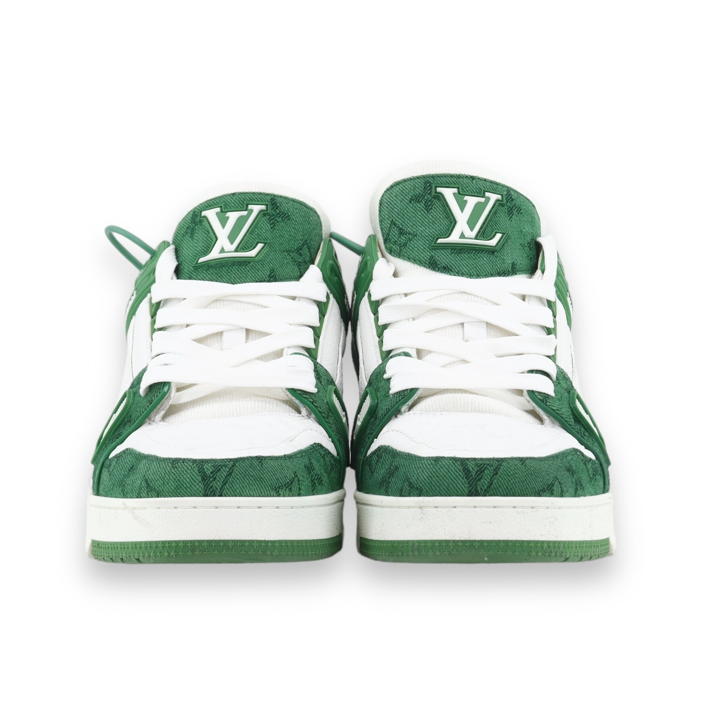 LV green & White Denim Monogram Trainer