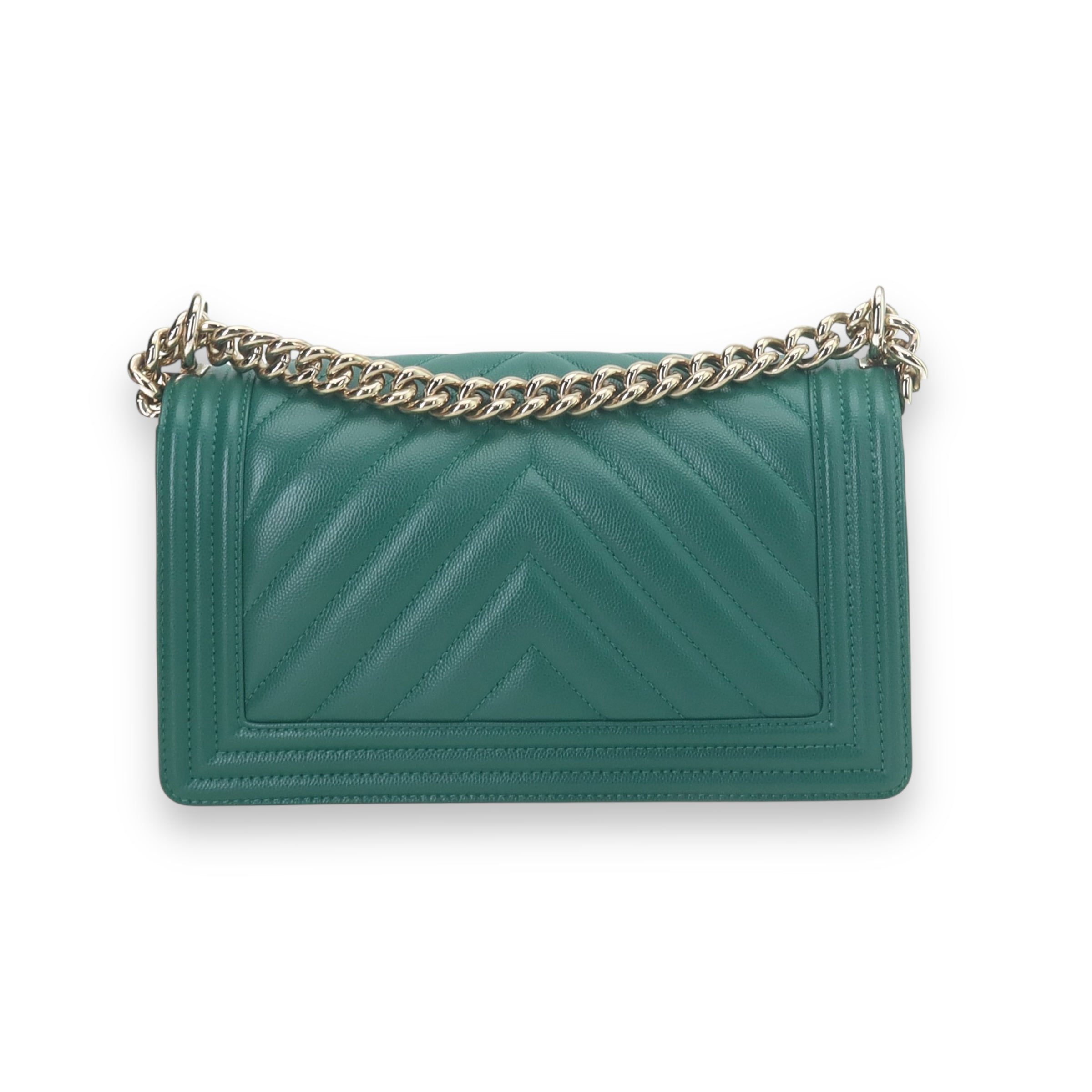 Chanel Green Small Boy Purse