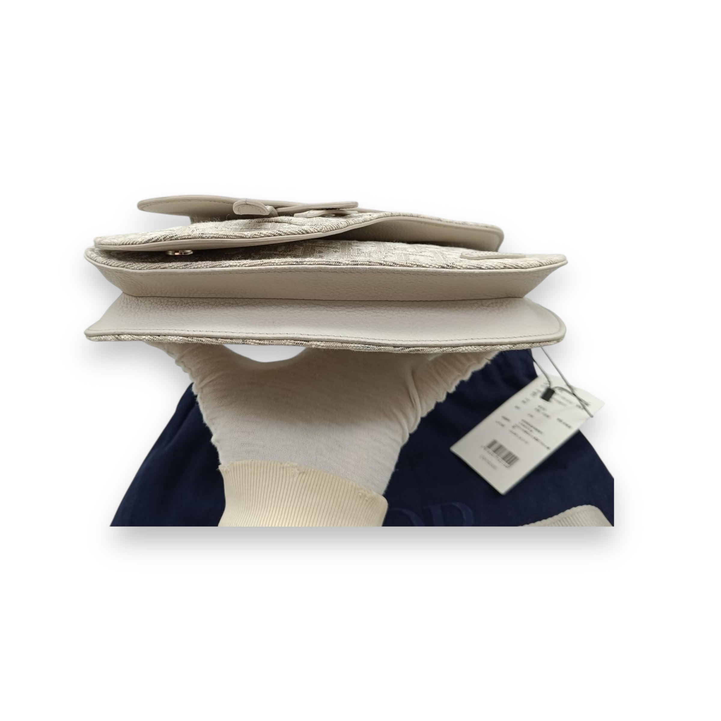 Dior Oblique White Mini Saddle Bag