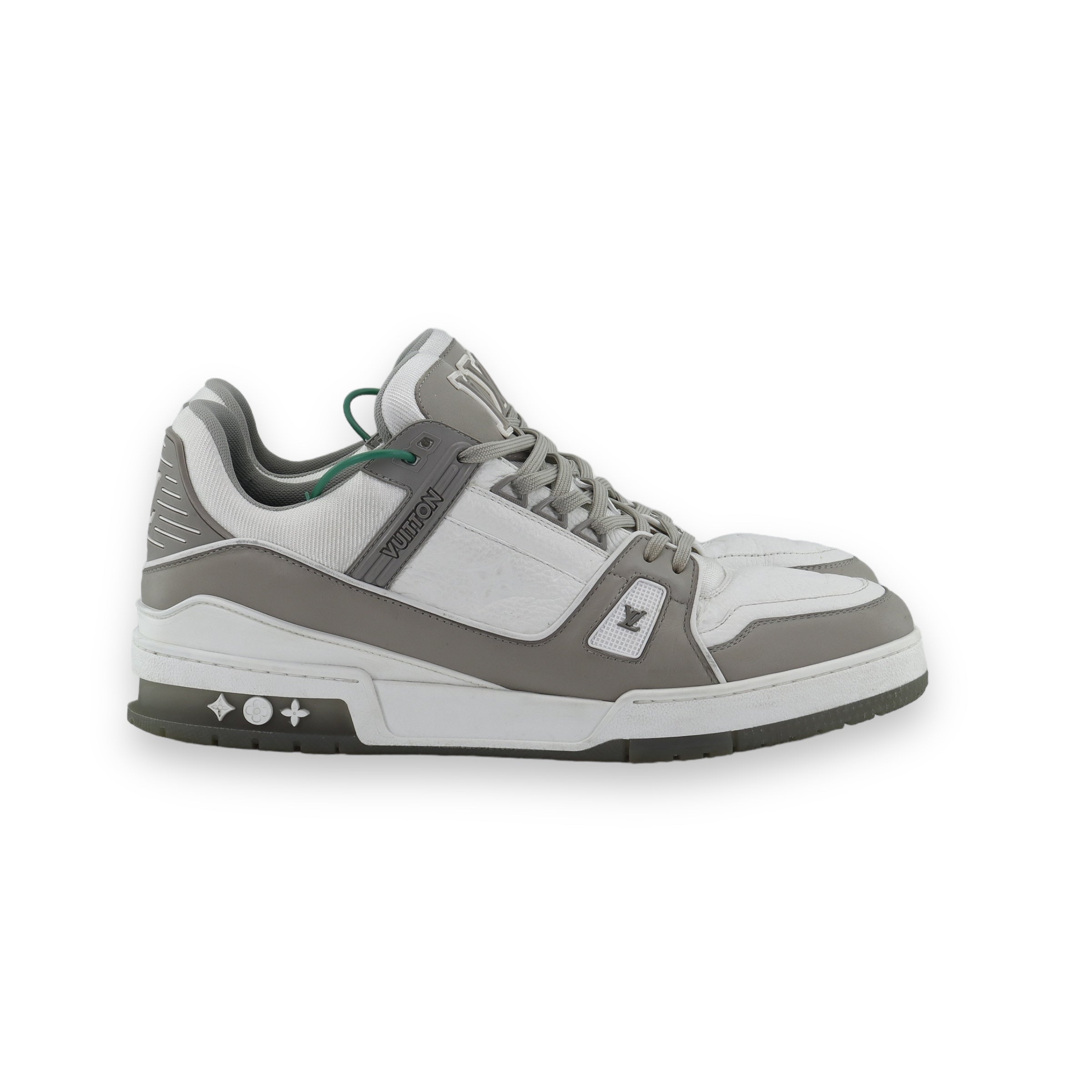 LV grey/white leather Monogram Trainer