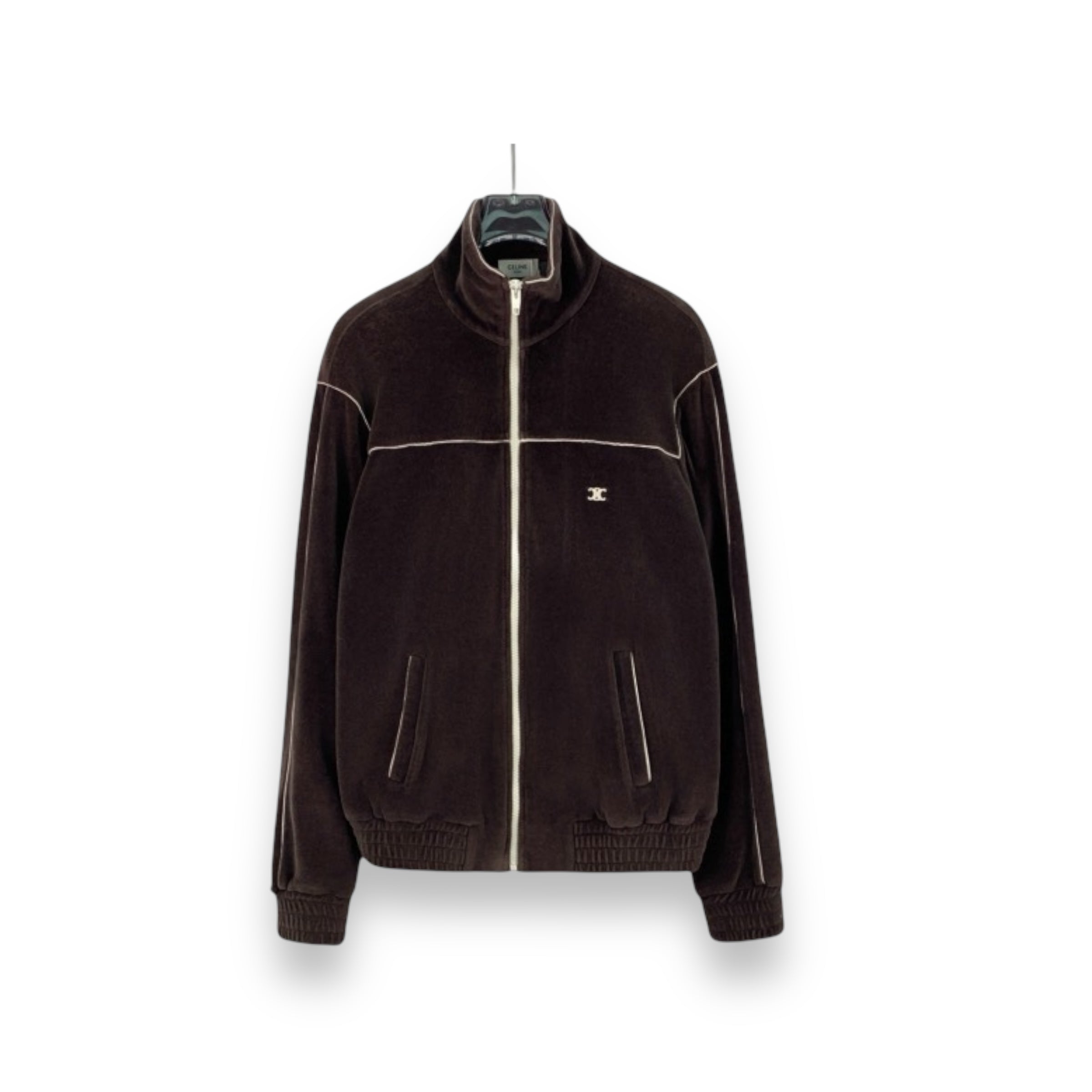 Celine Brown Suede Zip Up Jacket