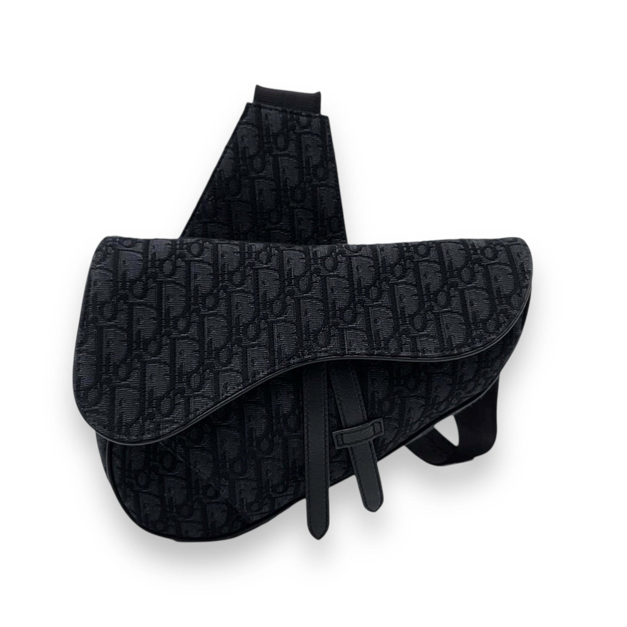 Dior black Oblique Saddle bag