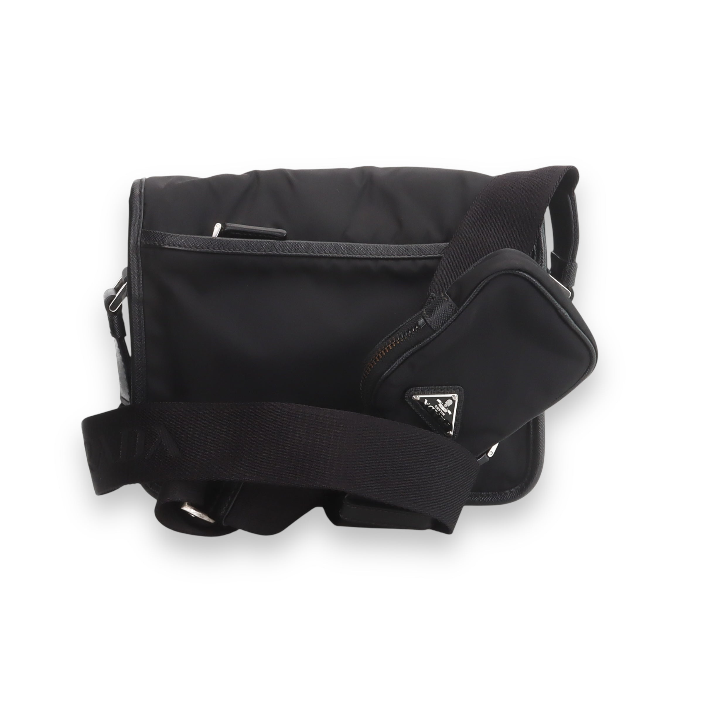 Prada Black Re-Neylon Saffiano Messenger