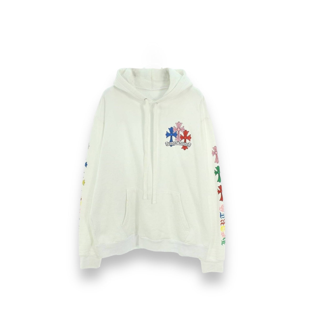 CHROME HEARTS MULTI COLOR CROSS HOODIE WHITE