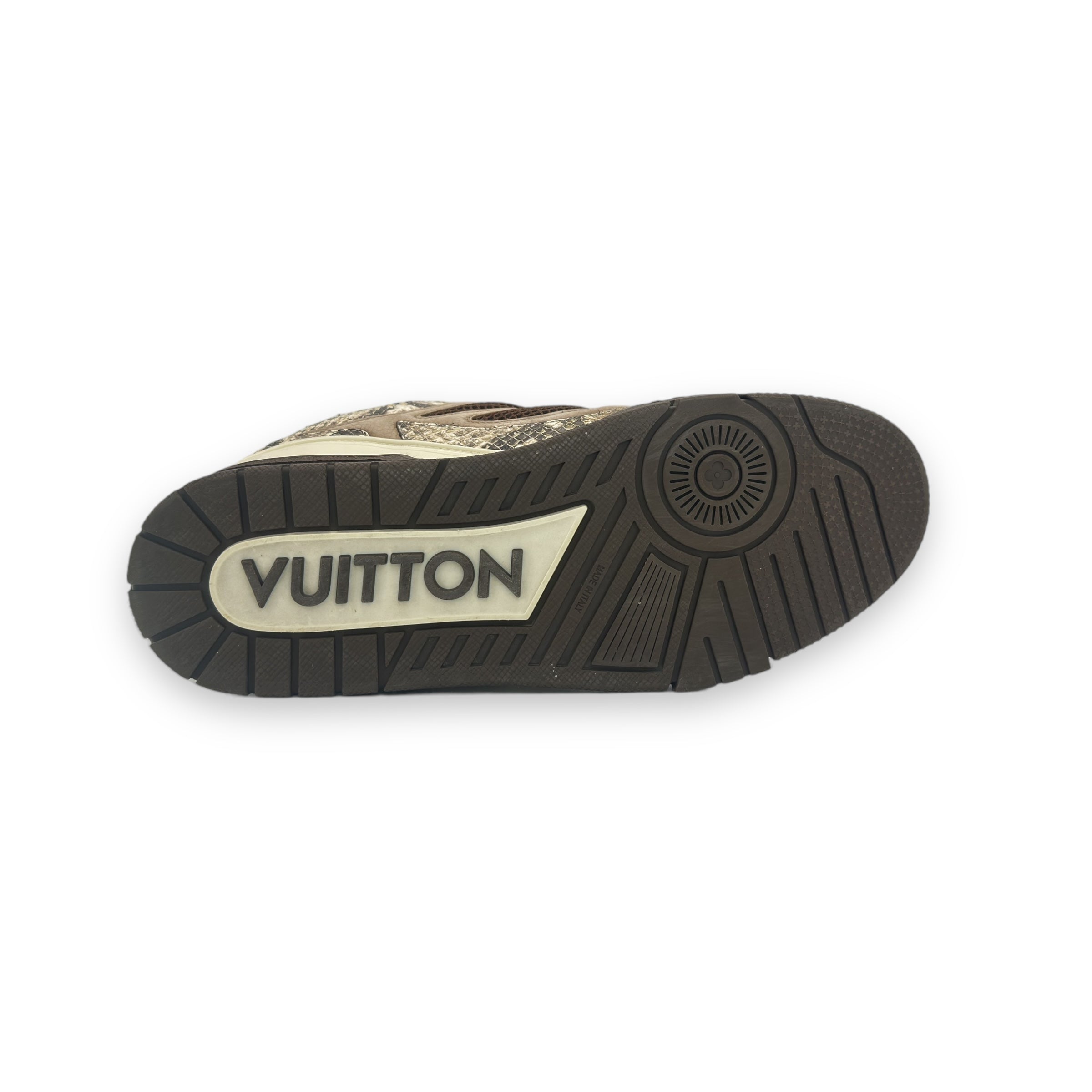 LV skate sneaker brown snakeskin