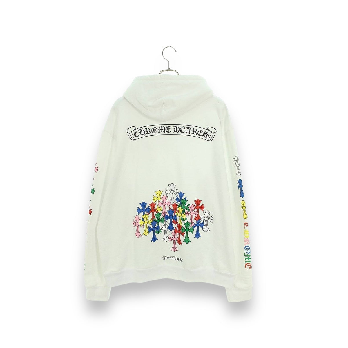 CHROME HEARTS MULTI COLOR CROSS HOODIE WHITE