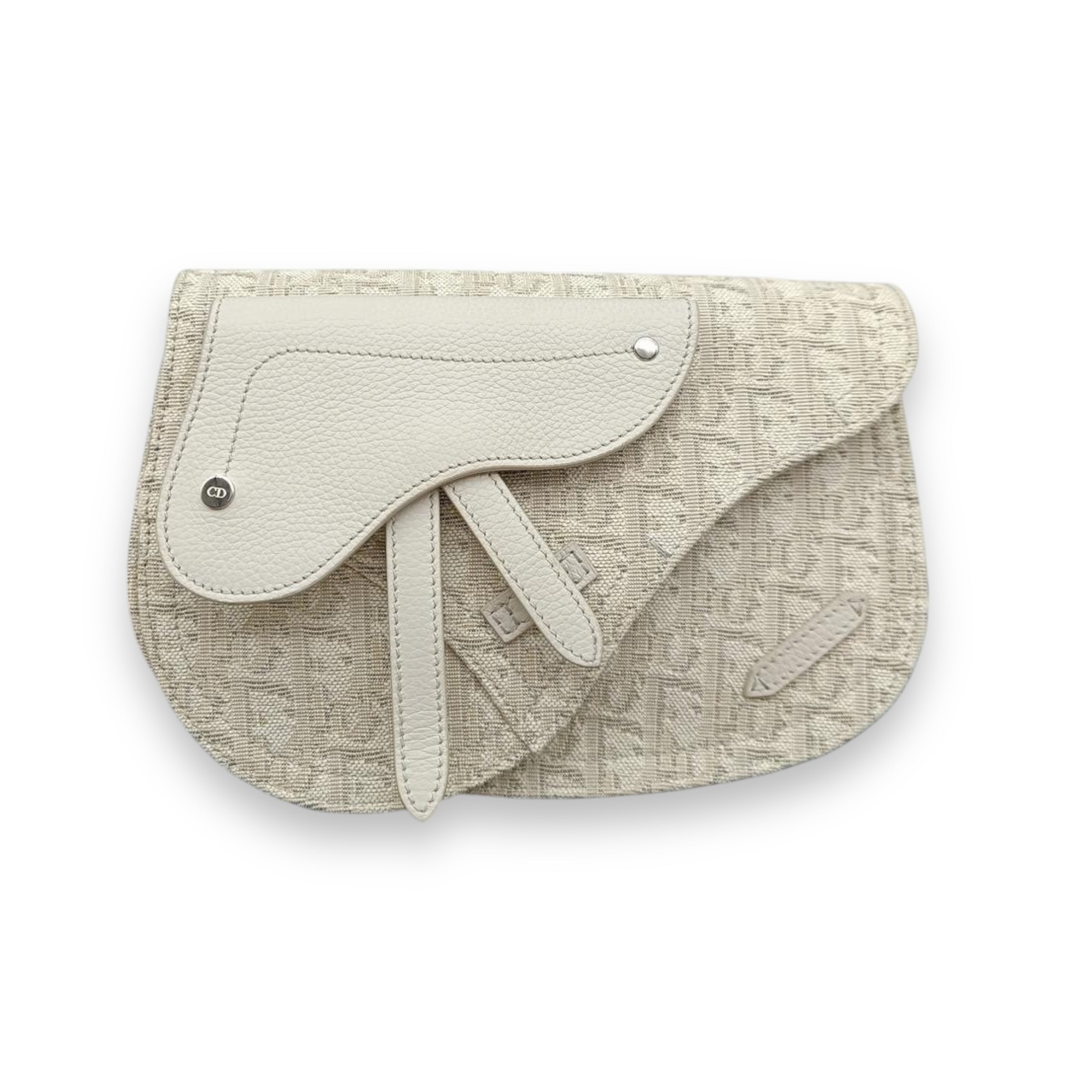 Dior Oblique White Mini Saddle Bag
