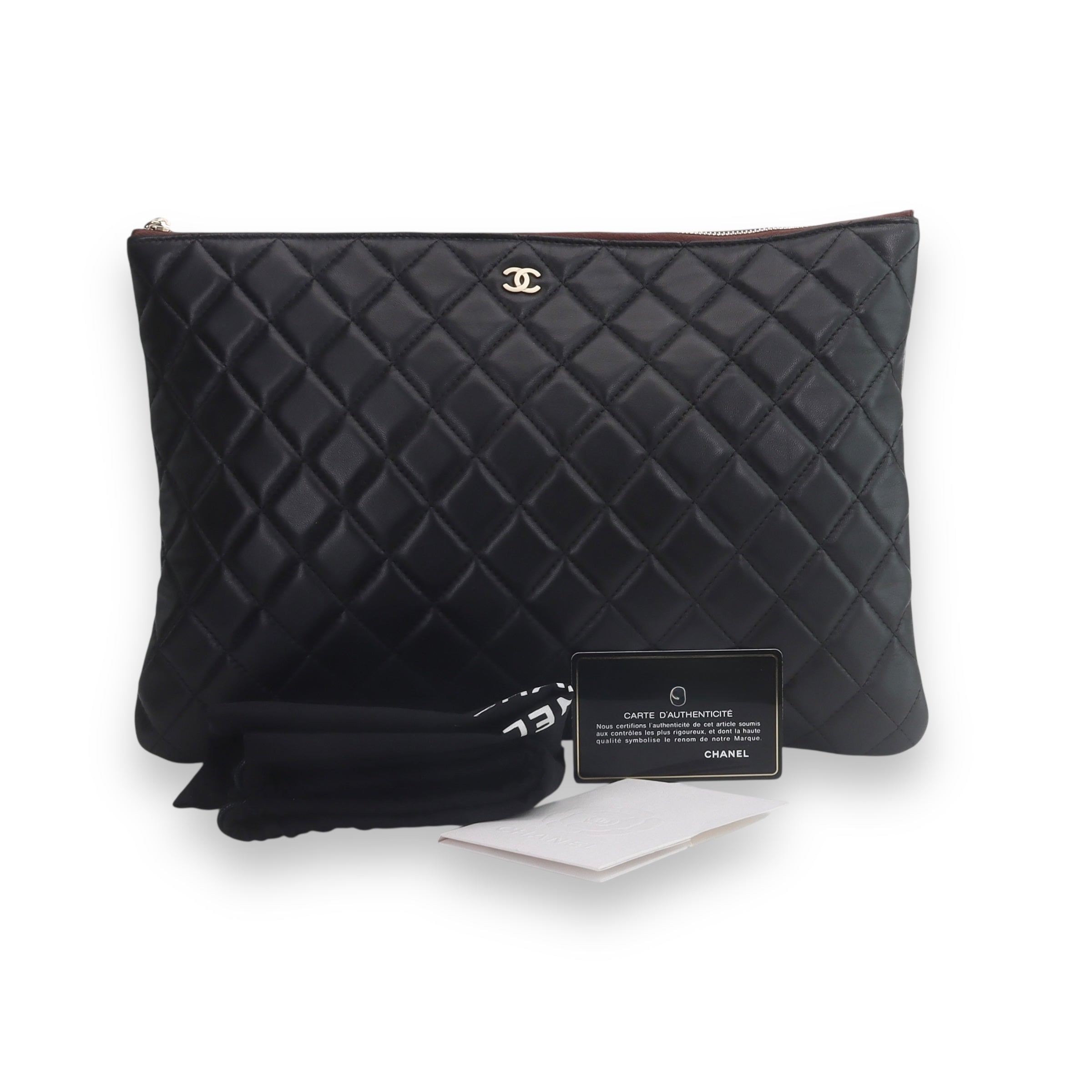 Chanel Black O-Case Large Pouch