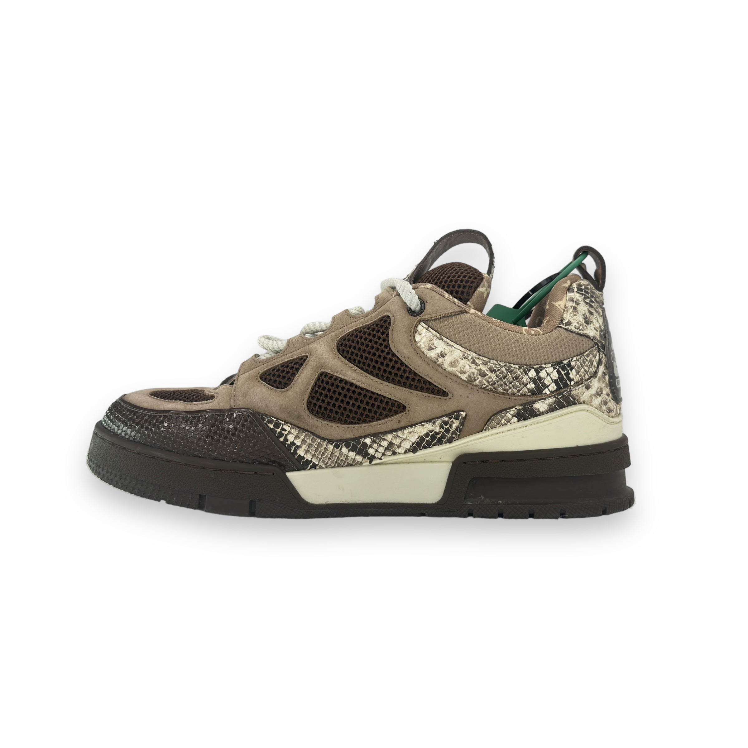 LV skate sneaker brown snakeskin