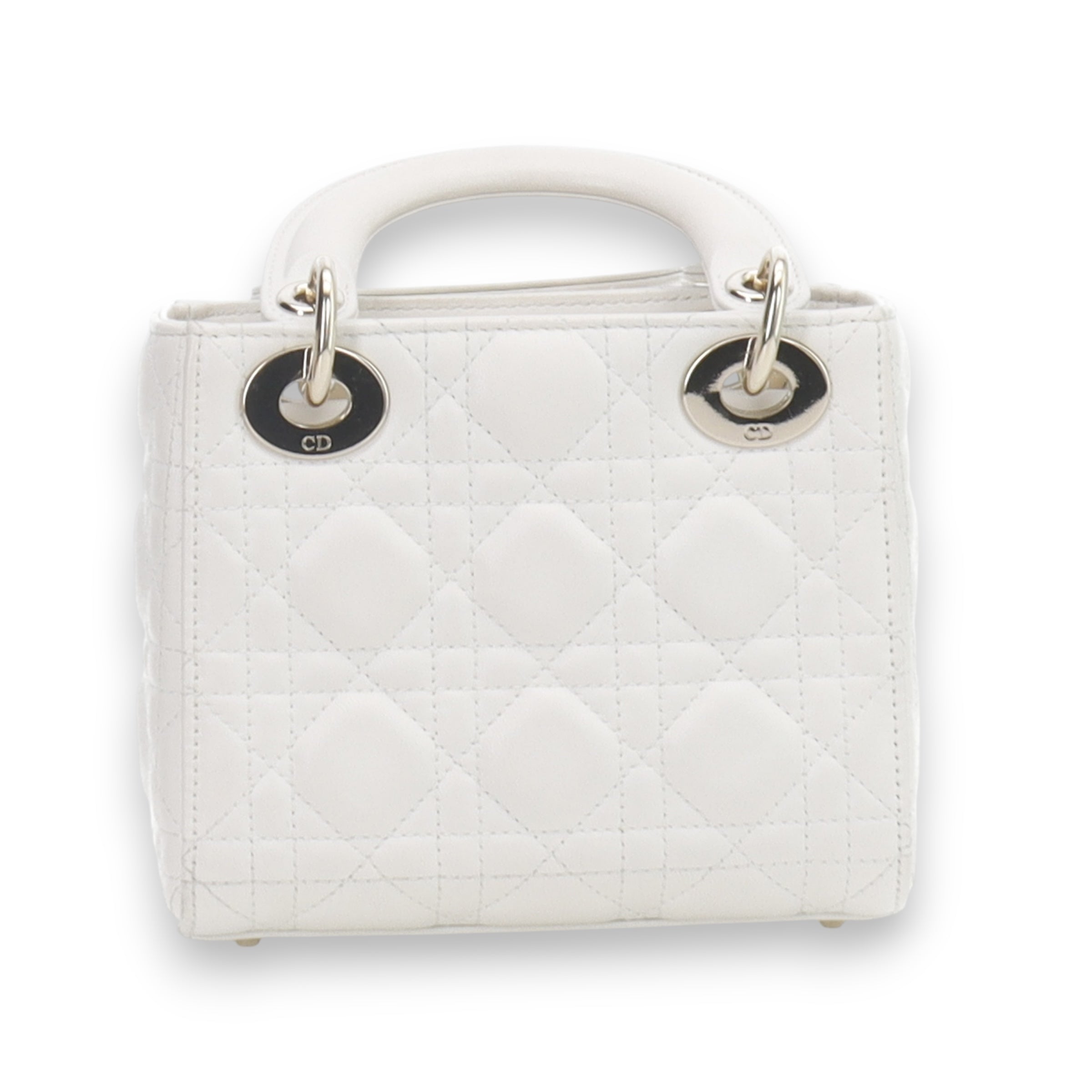 Lady Dior white Mini purse