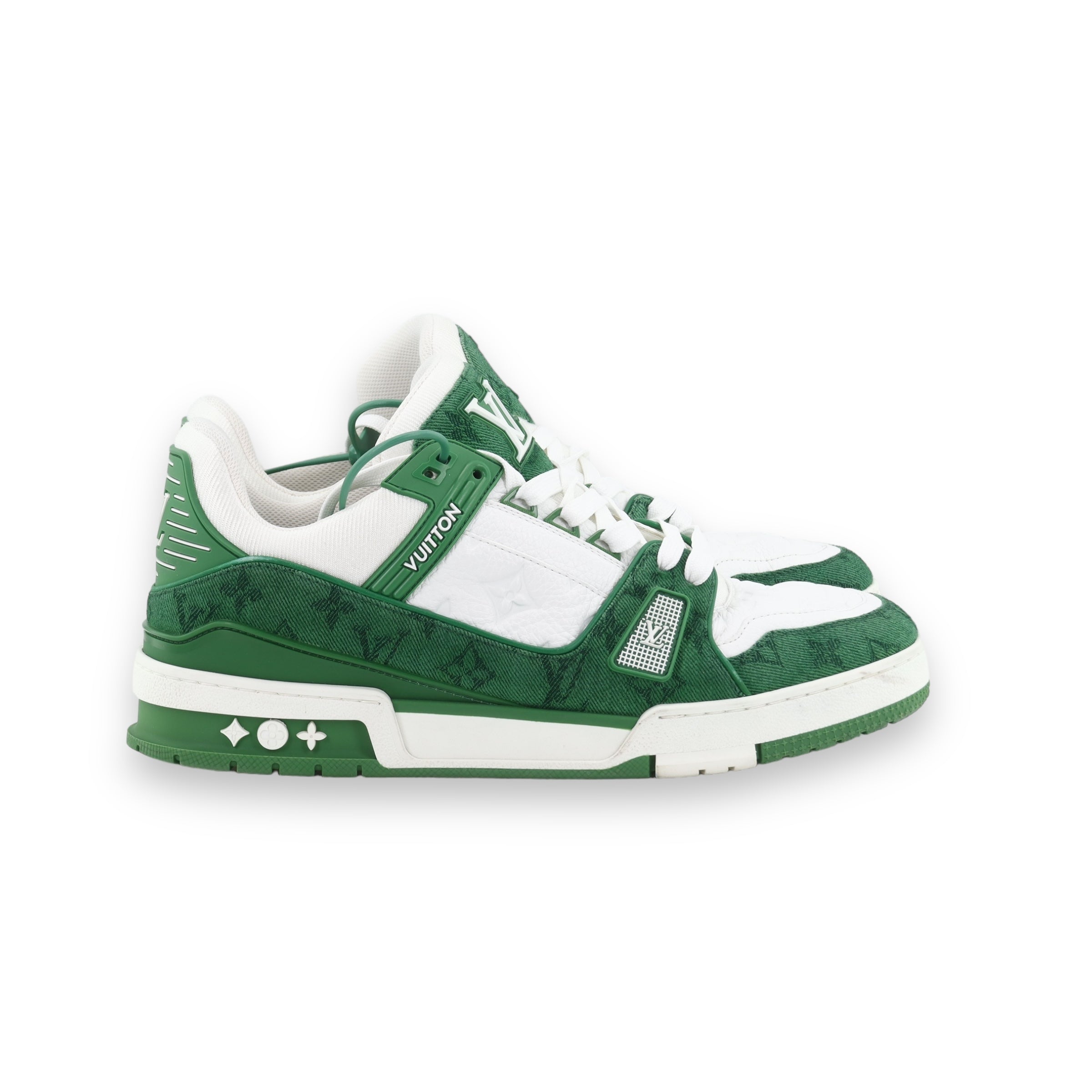 LV green & White Denim Monogram Trainer