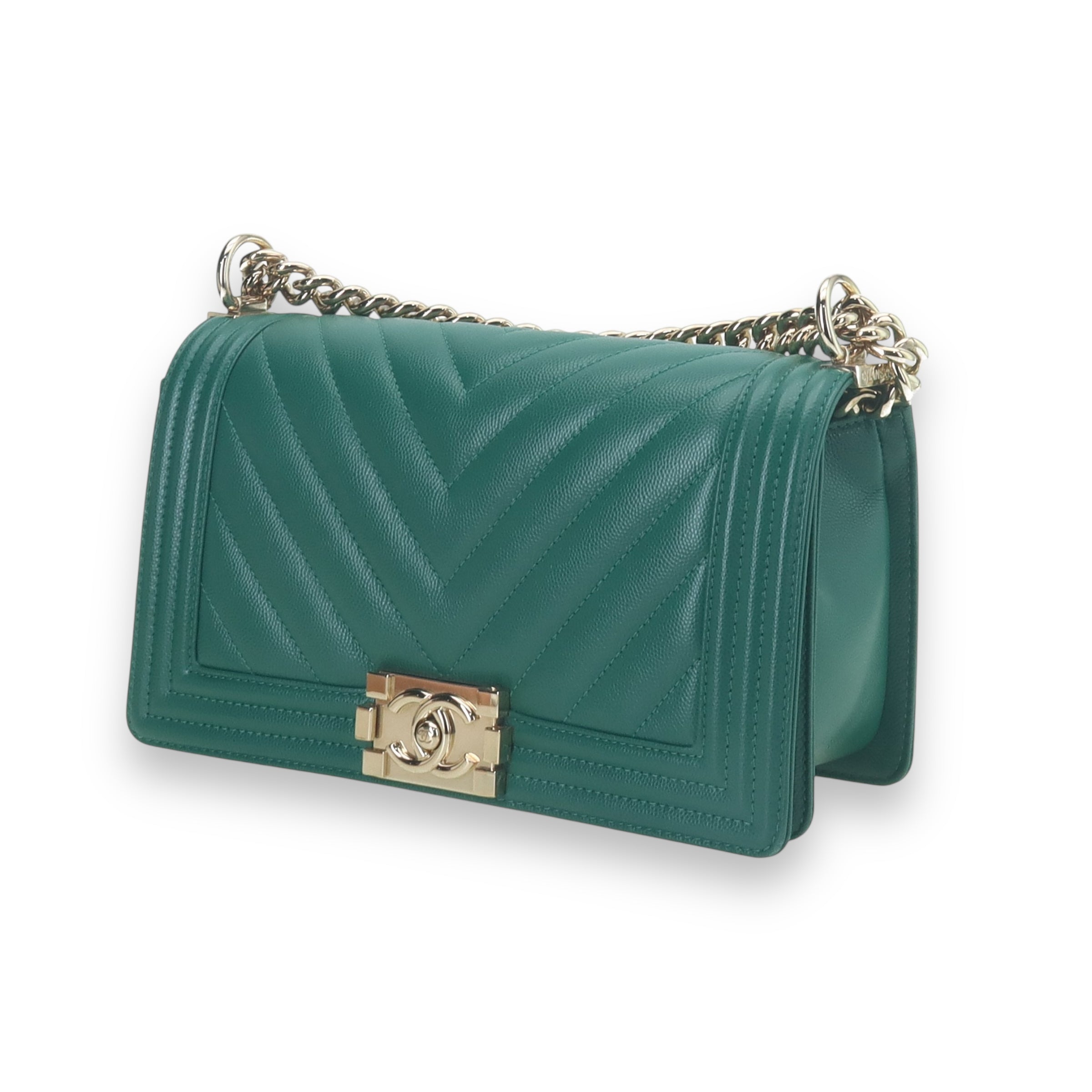 Chanel Green Small Boy Purse