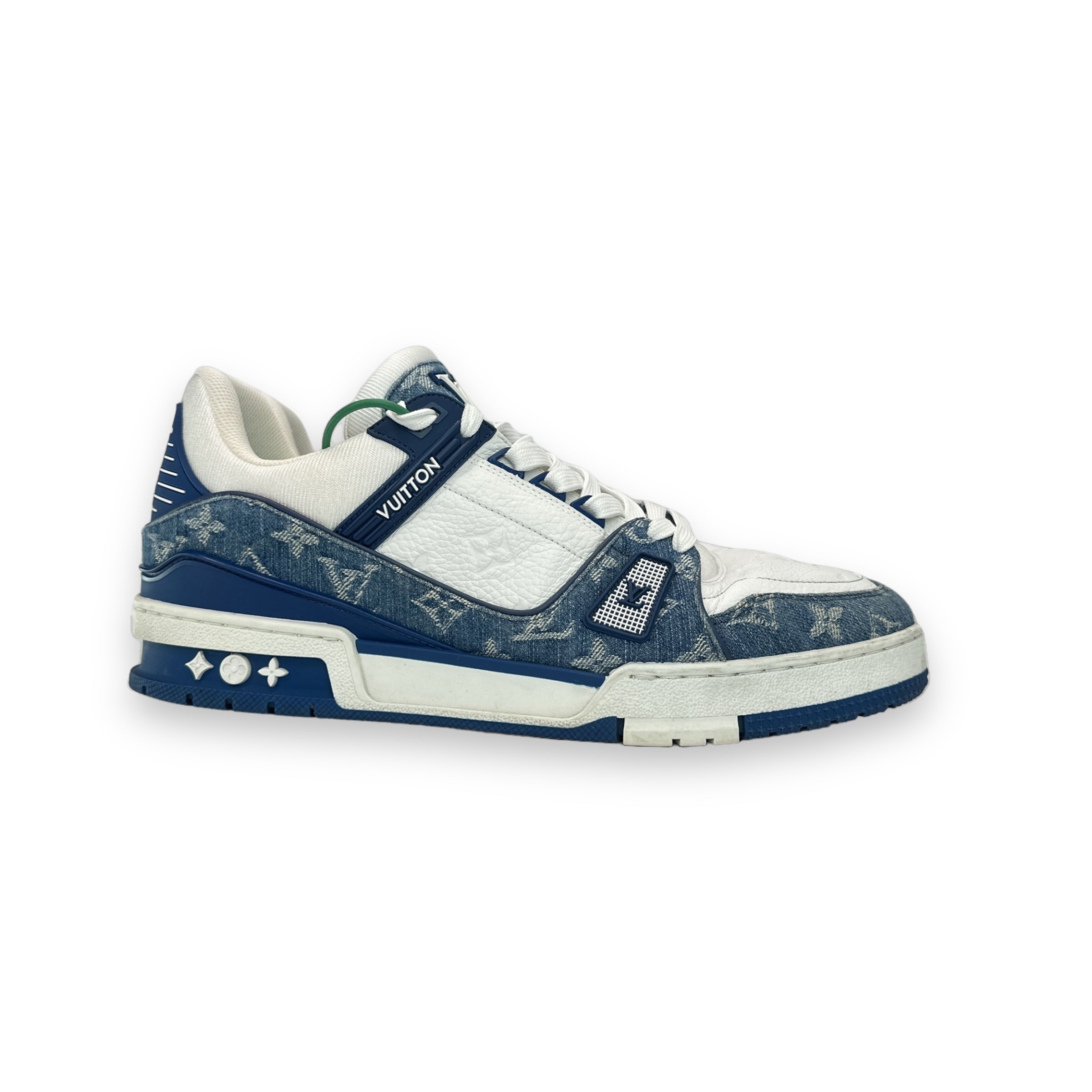 LV white/blue denim trainers