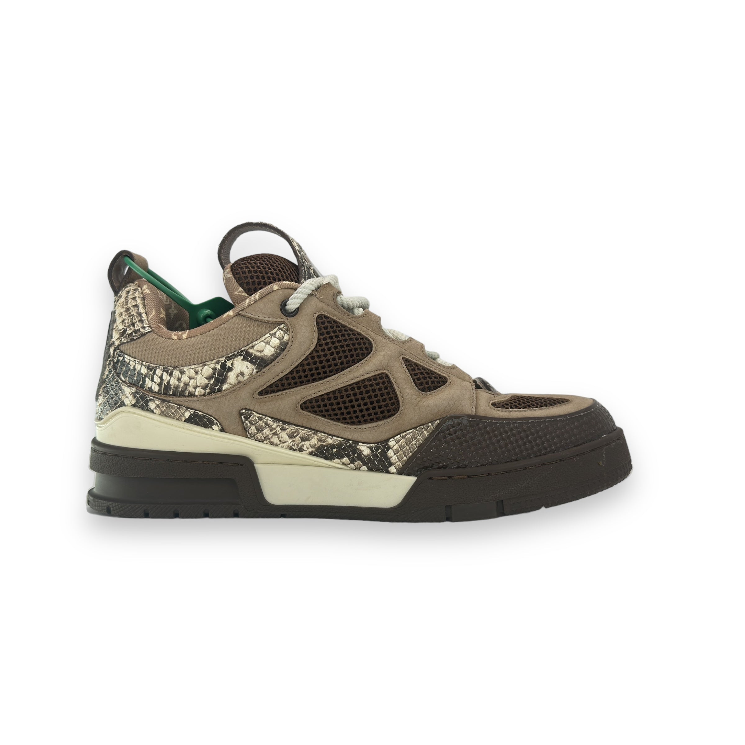 LV skate sneaker brown snakeskin