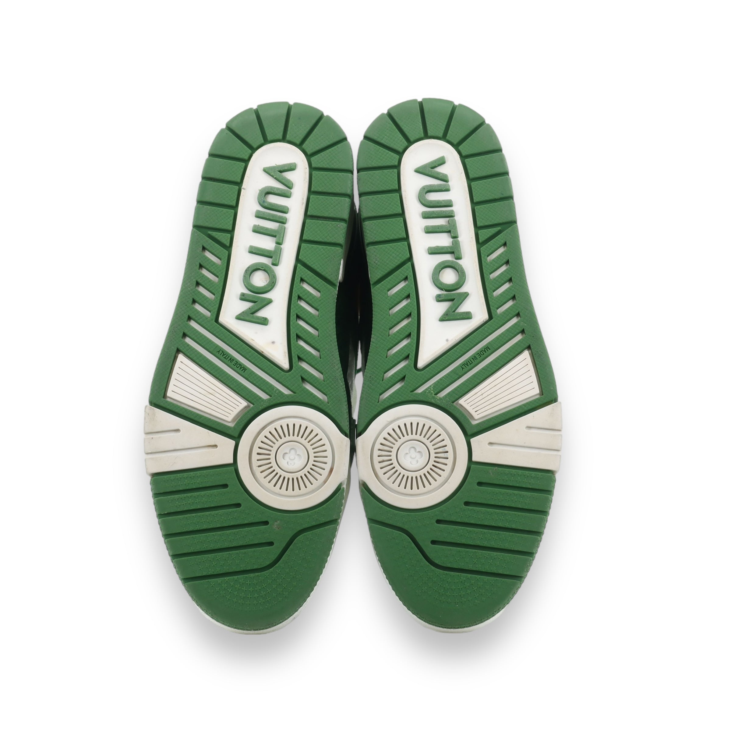 LV green & White Denim Monogram Trainer