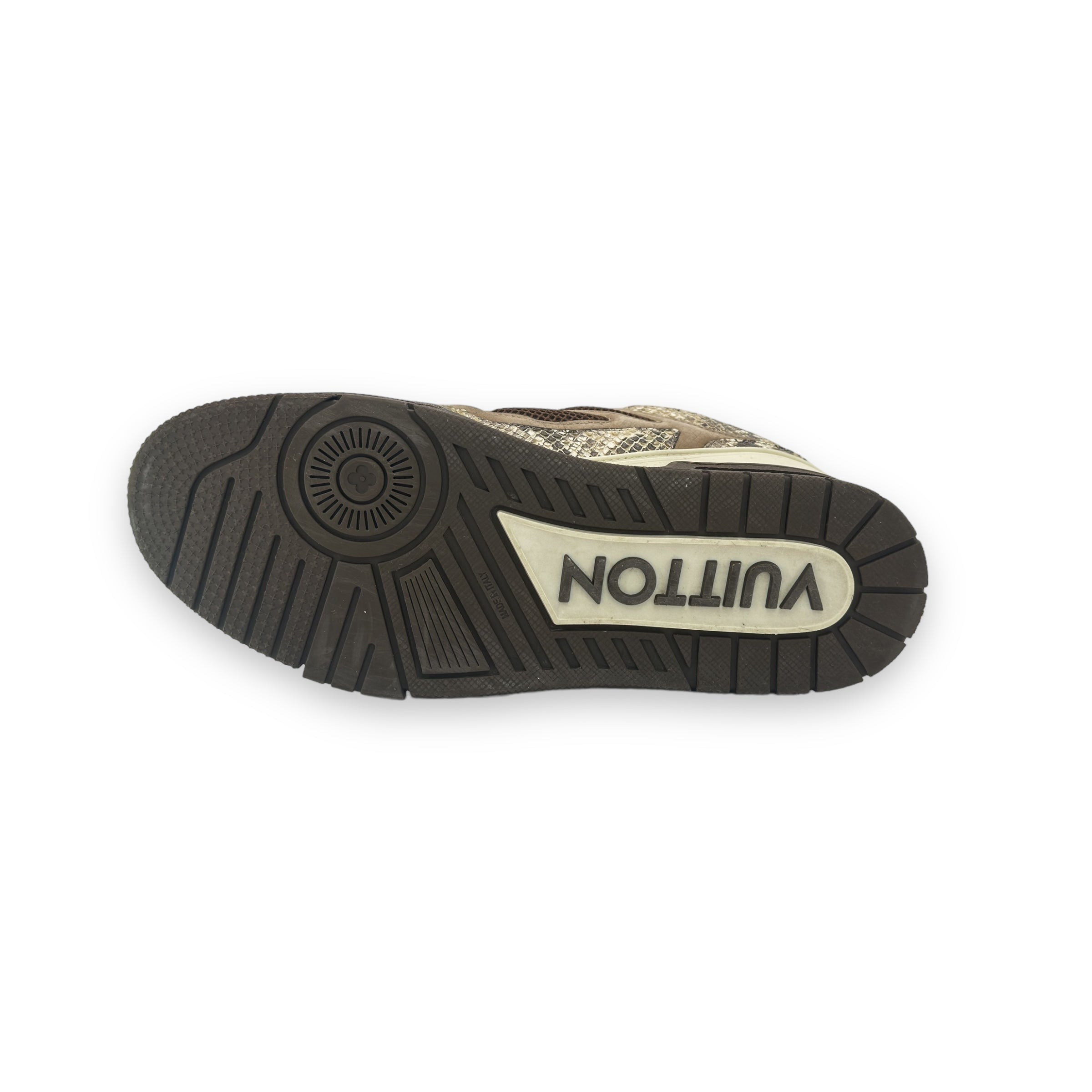 LV skate sneaker brown snakeskin